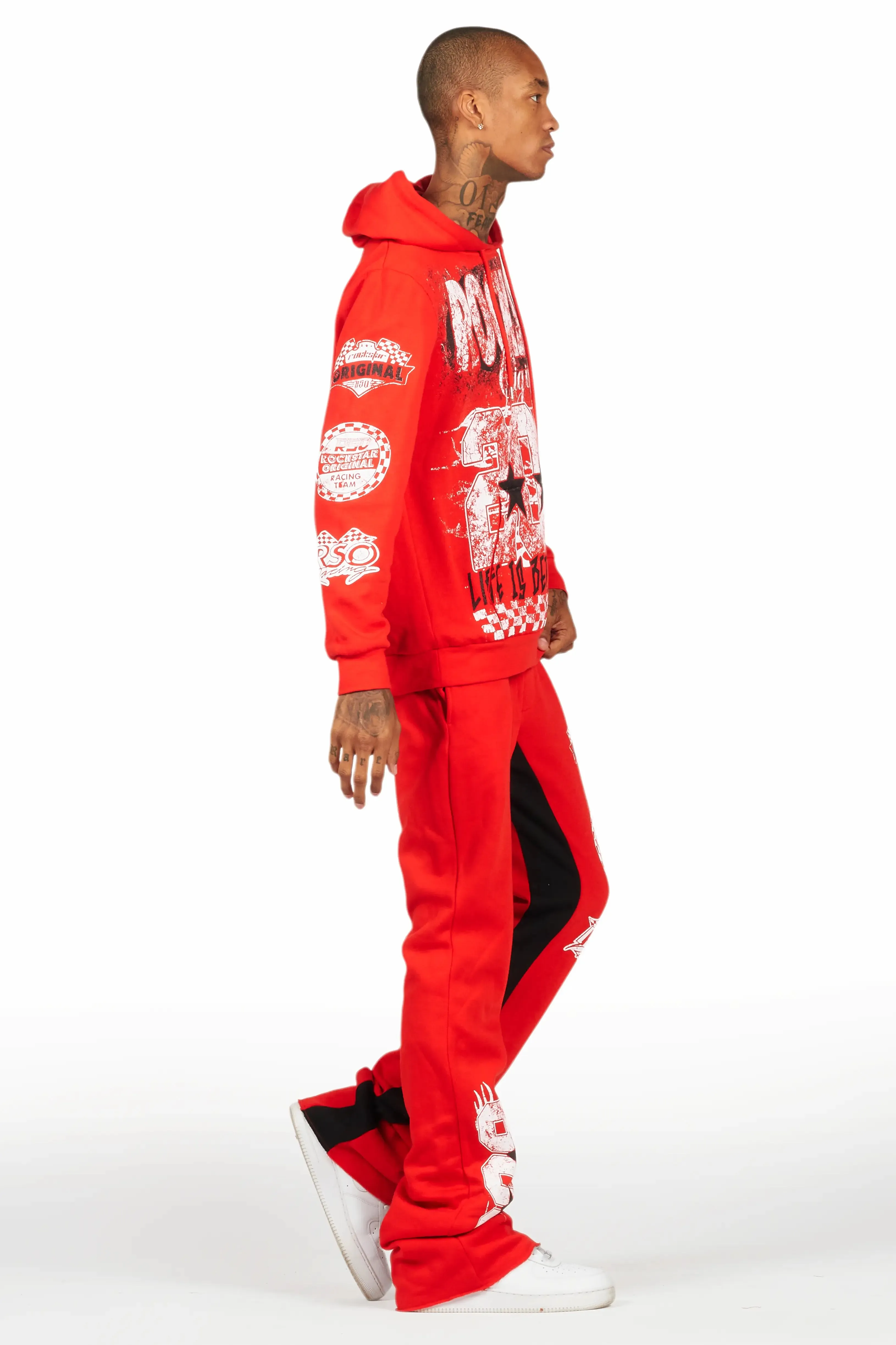 Racing Grung Red Hoodie/Baggy Track Pant Set sold by Rockstar Original product image thumbnail 3