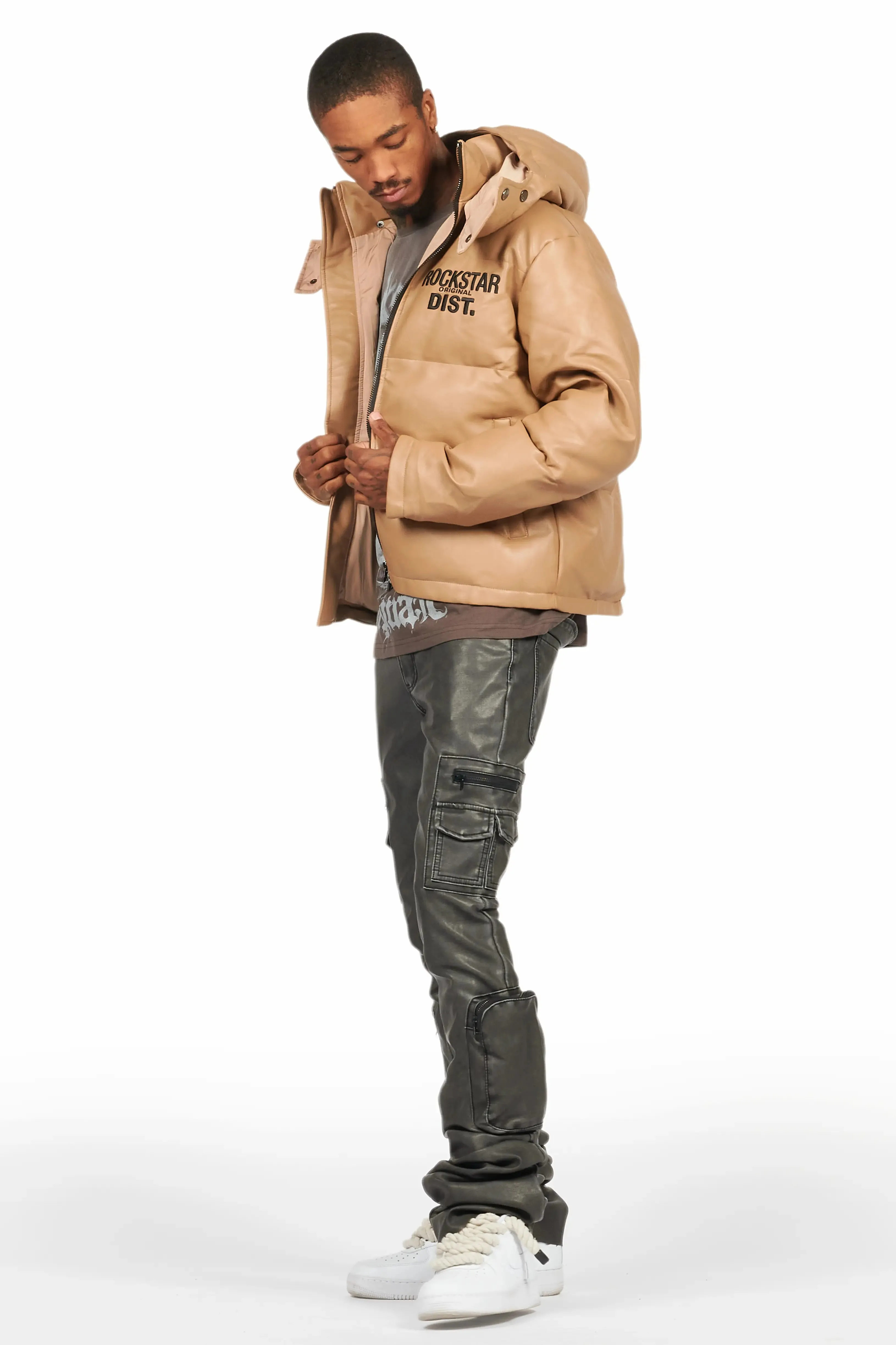 Kensen Beige Puffer Jacket sold by Rockstar Original product image thumbnail 3