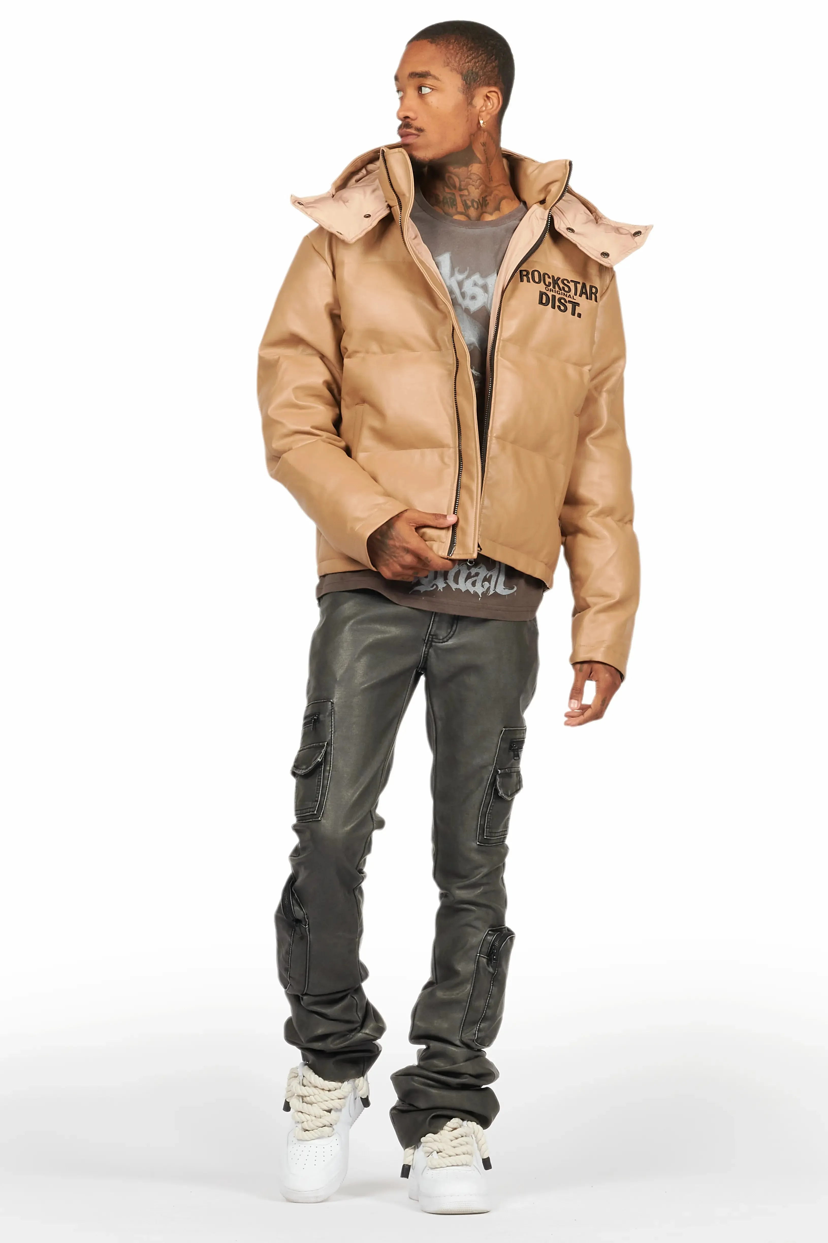 Kensen Beige Puffer Jacket sold by Rockstar Original product image thumbnail 2
