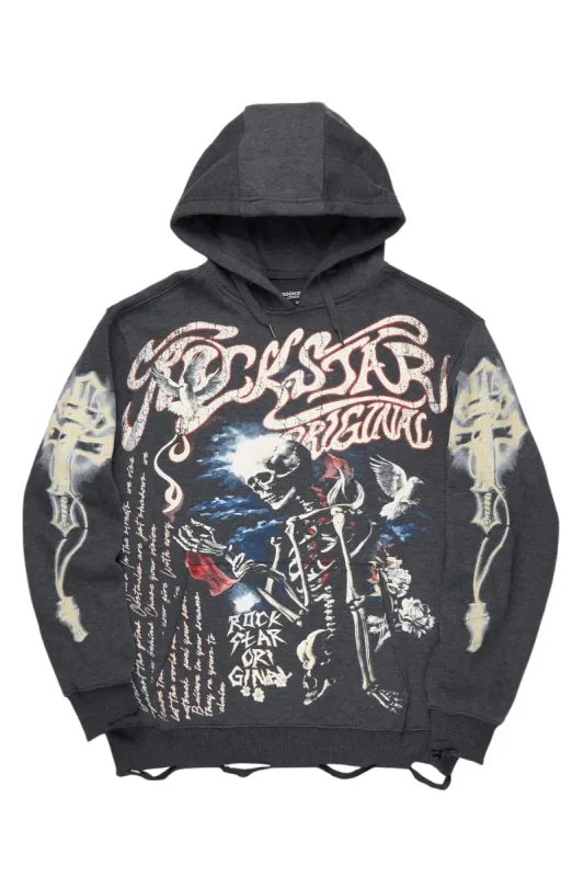 Danby Charcoal Graphic Distressed Hoodie sold by Rockstar Original