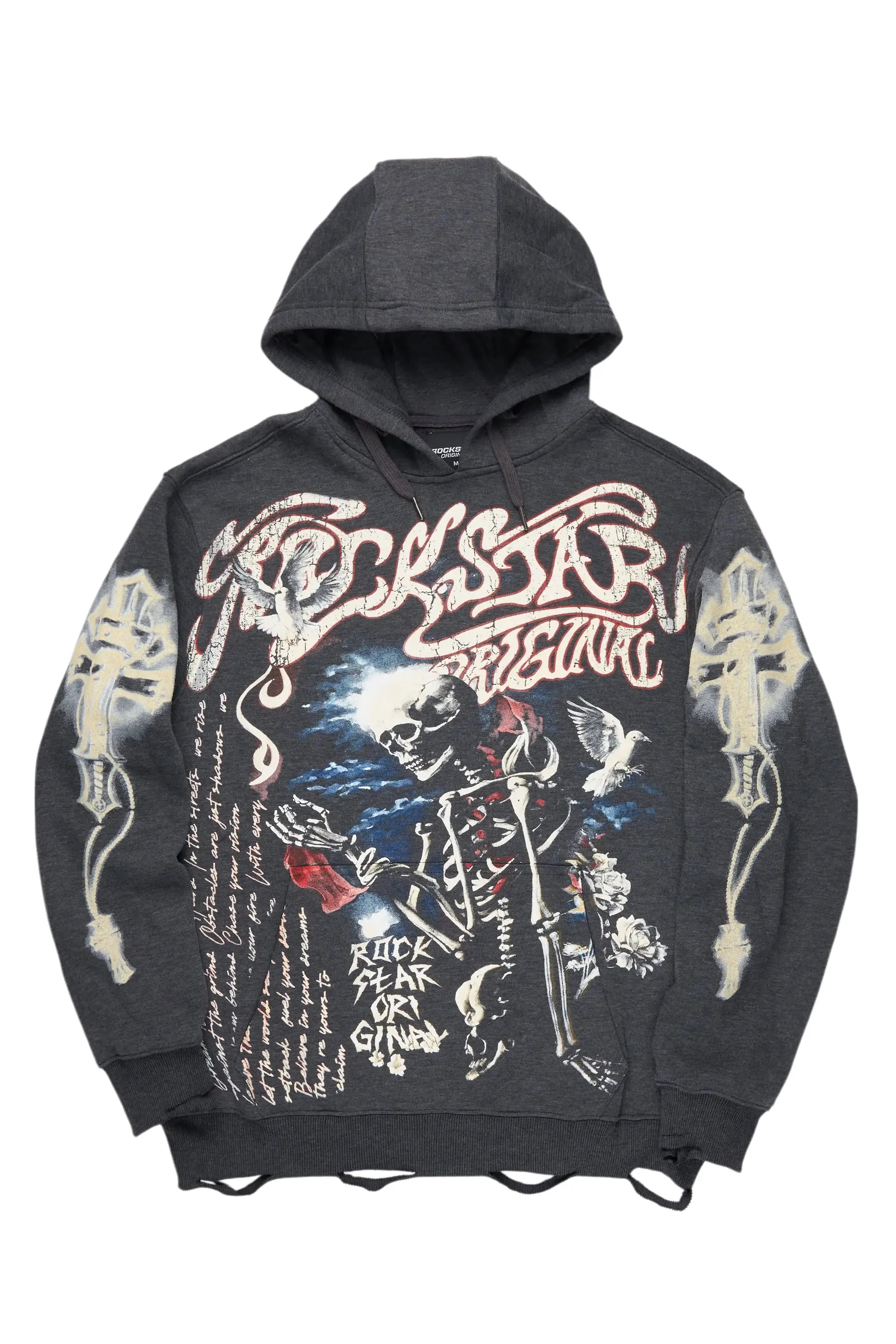 Danby Charcoal Graphic Distressed Hoodie sold by Rockstar Original