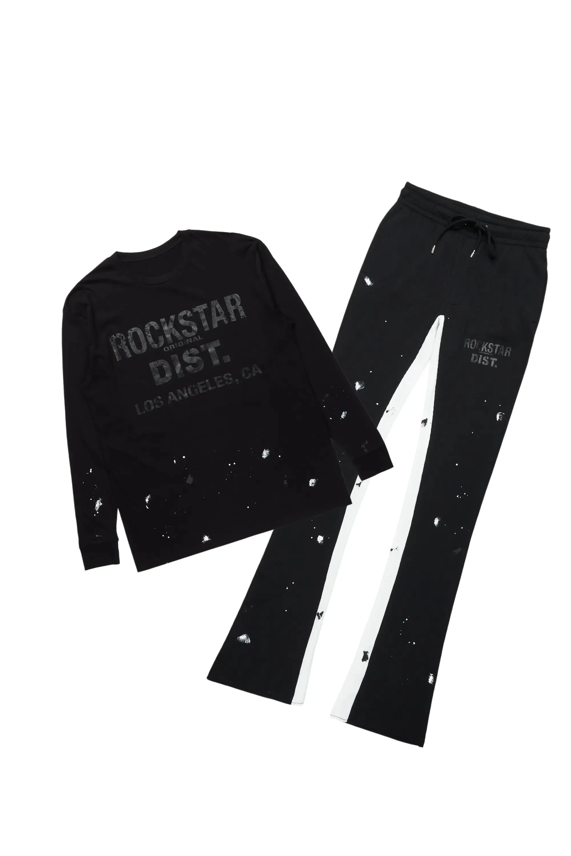 Scottie Black/Black Long Sleeve T-Shirt/Baggy Pant Set sold by Rockstar Original