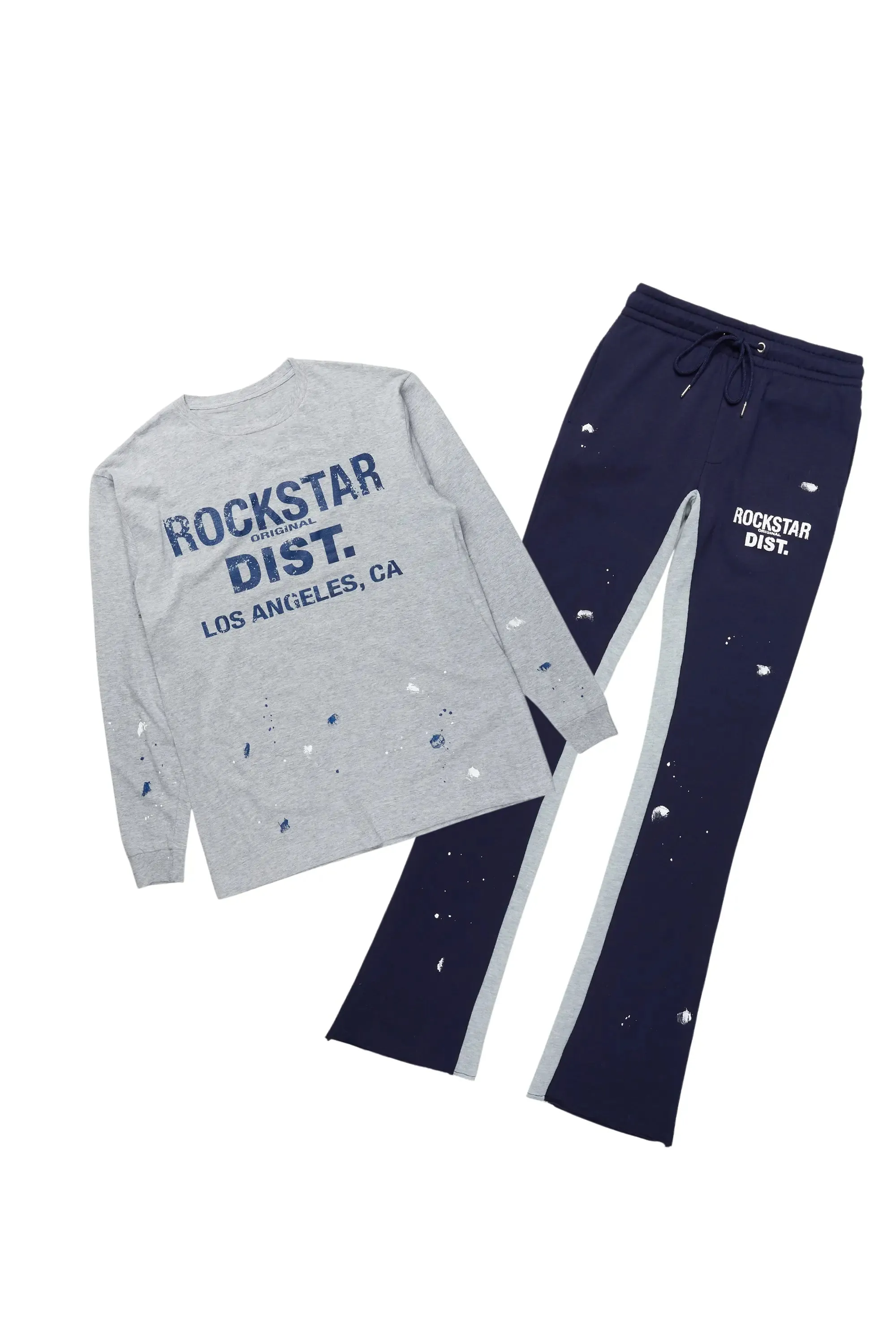 Scottie Heather Grey Long Sleeve T-Shirt/Baggy Pant Set sold by Rockstar Original