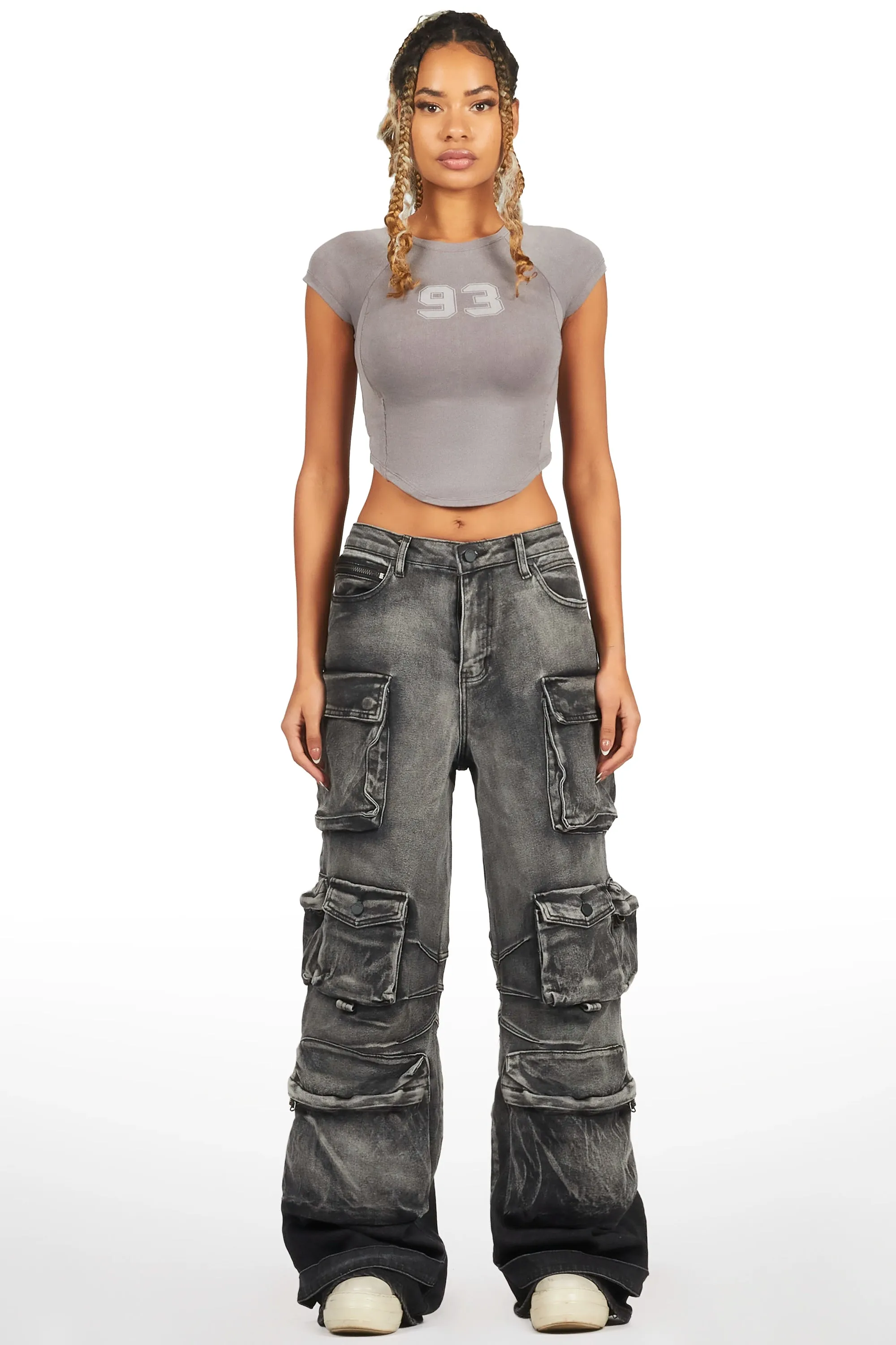 Sequoia Grey Wash Baggy Cargo Jean sold by Rockstar Original product image thumbnail 2