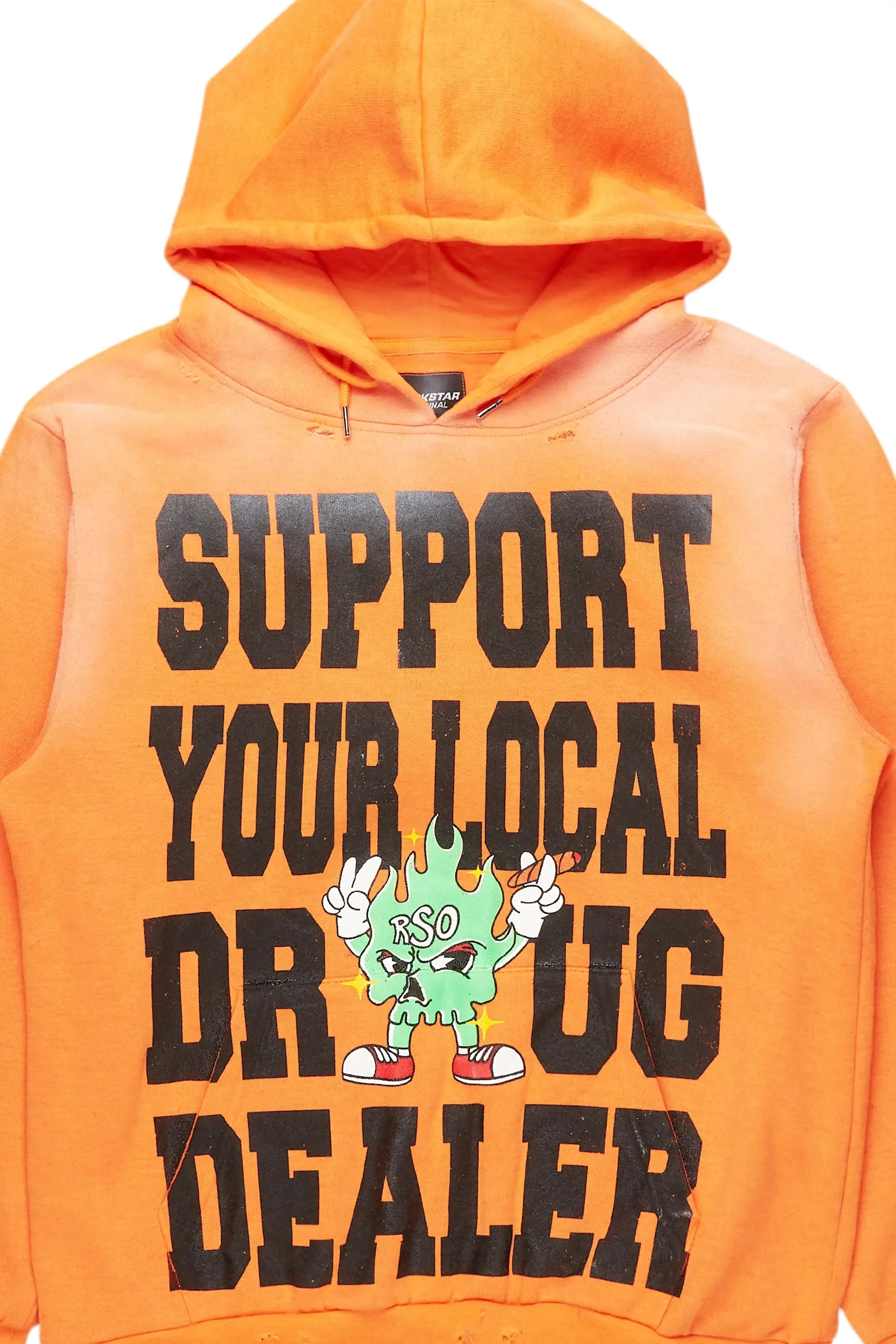 Tarl Orange Distressed Graphic Hoodie sold by Rockstar Original product image thumbnail 5