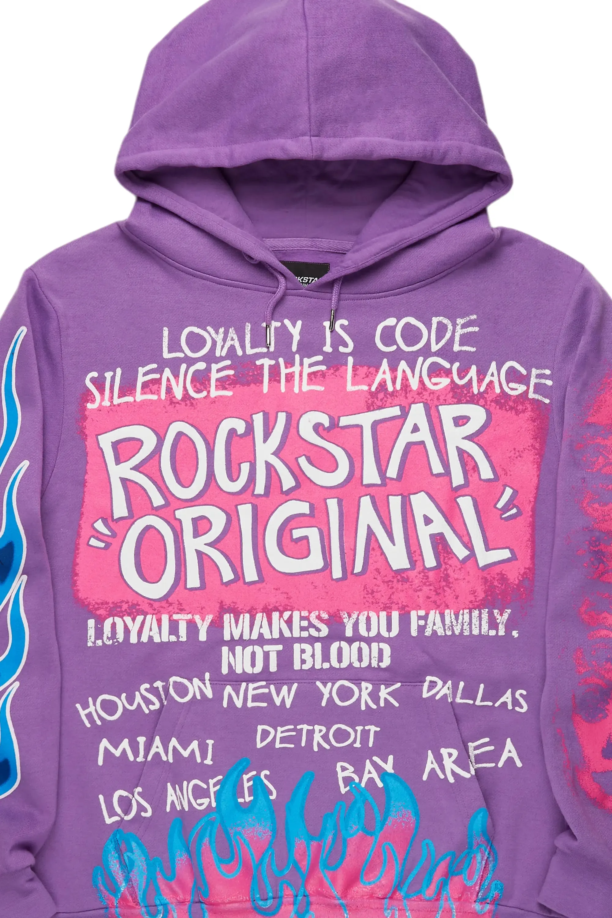 Beno Purple Distressed Graphic Hoodie sold by Rockstar Original product image thumbnail 5