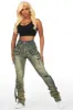 Rakesha Tinted Dark Wash Cargo Super Stacked Jean sold by Rockstar Original