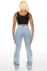 Rakesha Light Wash Cargo Super Stacked Jean sold by Rockstar Original