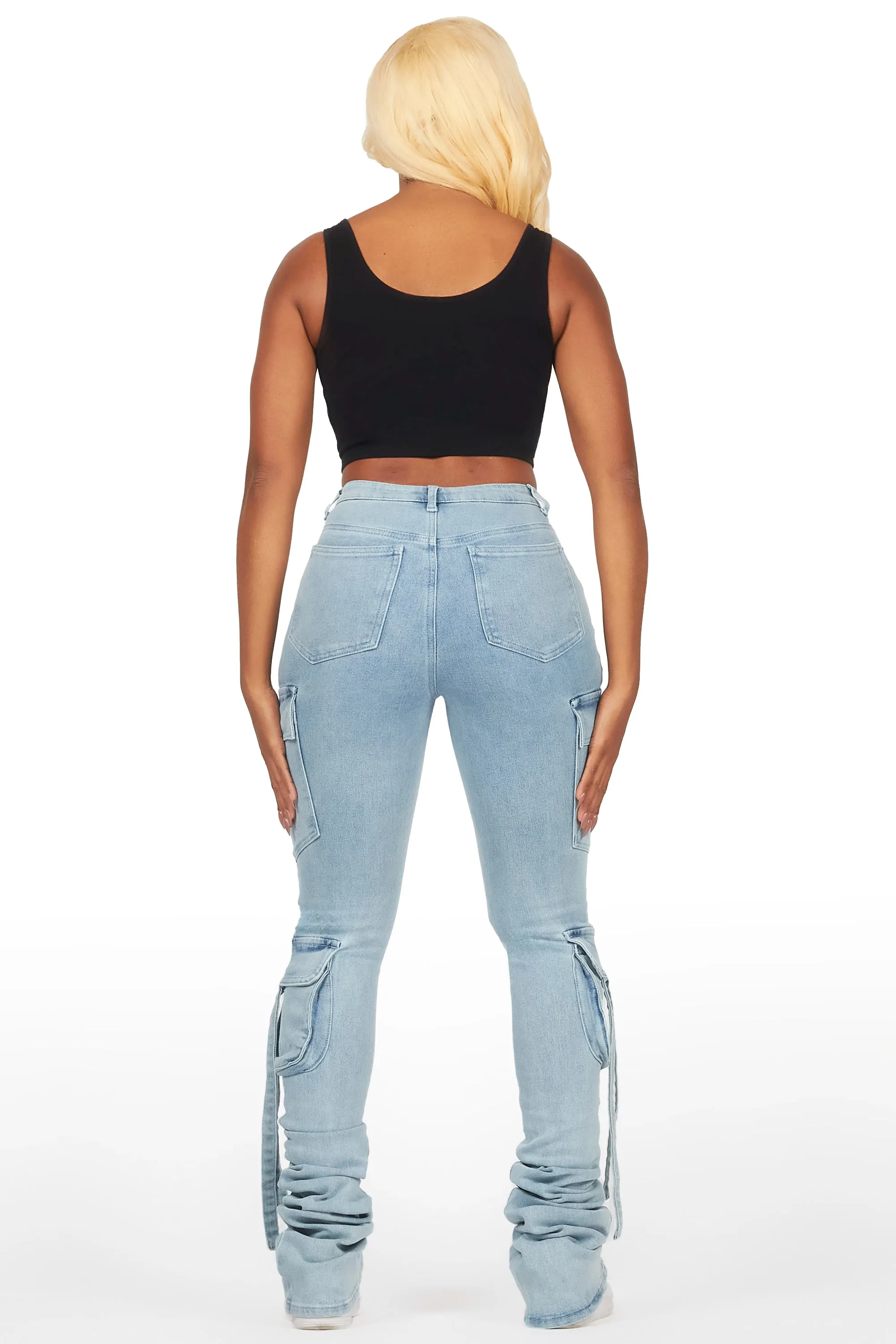 Rakesha Light Wash Cargo Super Stacked Jean sold by Rockstar Original product image thumbnail 5