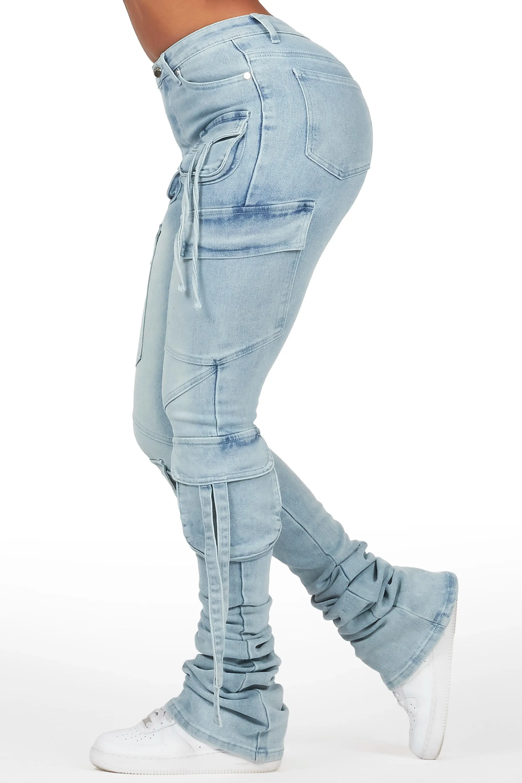 Rakesha Light Wash Cargo Super Stacked Jean sold by Rockstar Original product image thumbnail 3