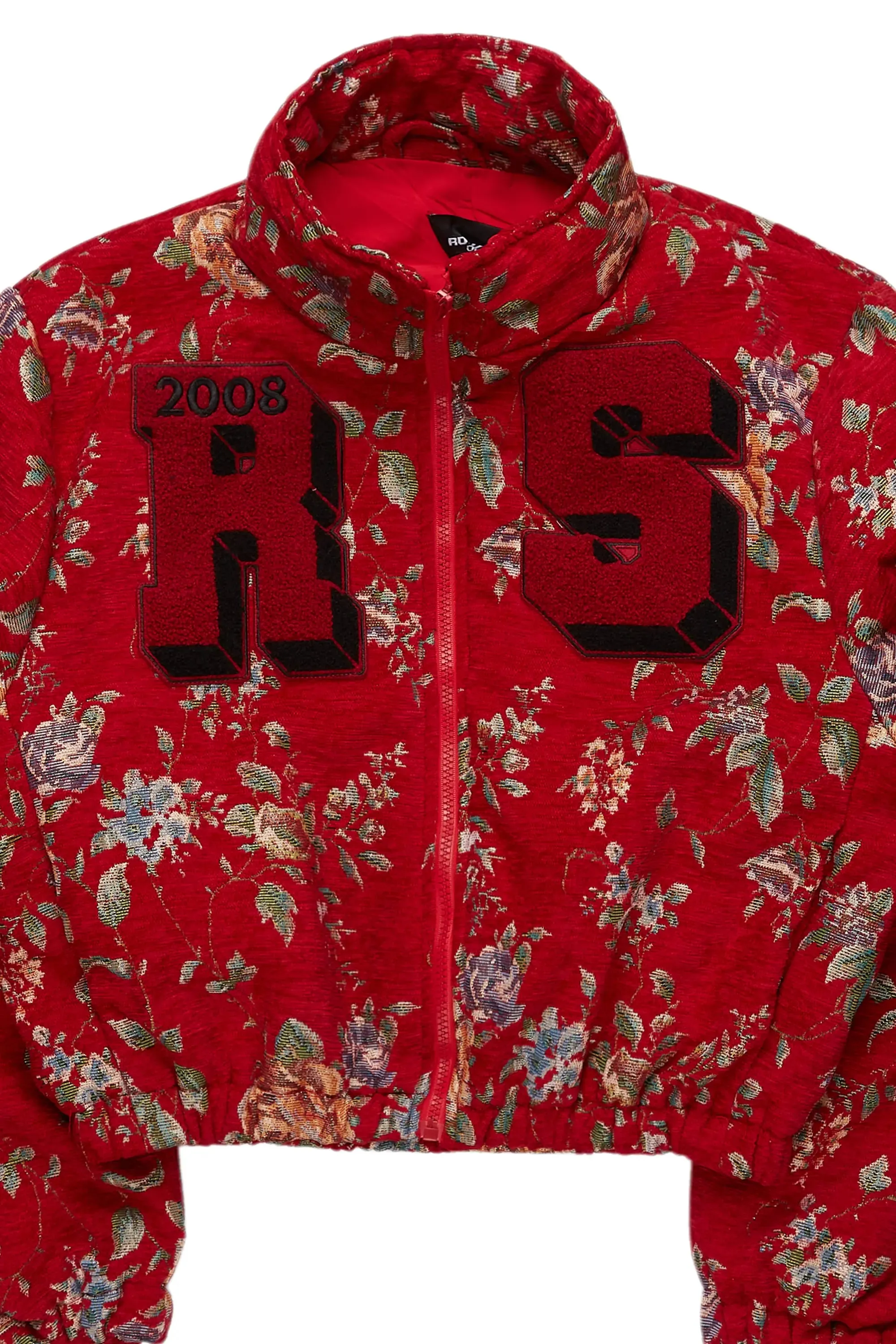 Marionna Red Tapestry Puffer Jacket sold by Rockstar Original product image thumbnail 3