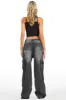 Mileah Black Baggy Cargo Jean sold by Rockstar Original