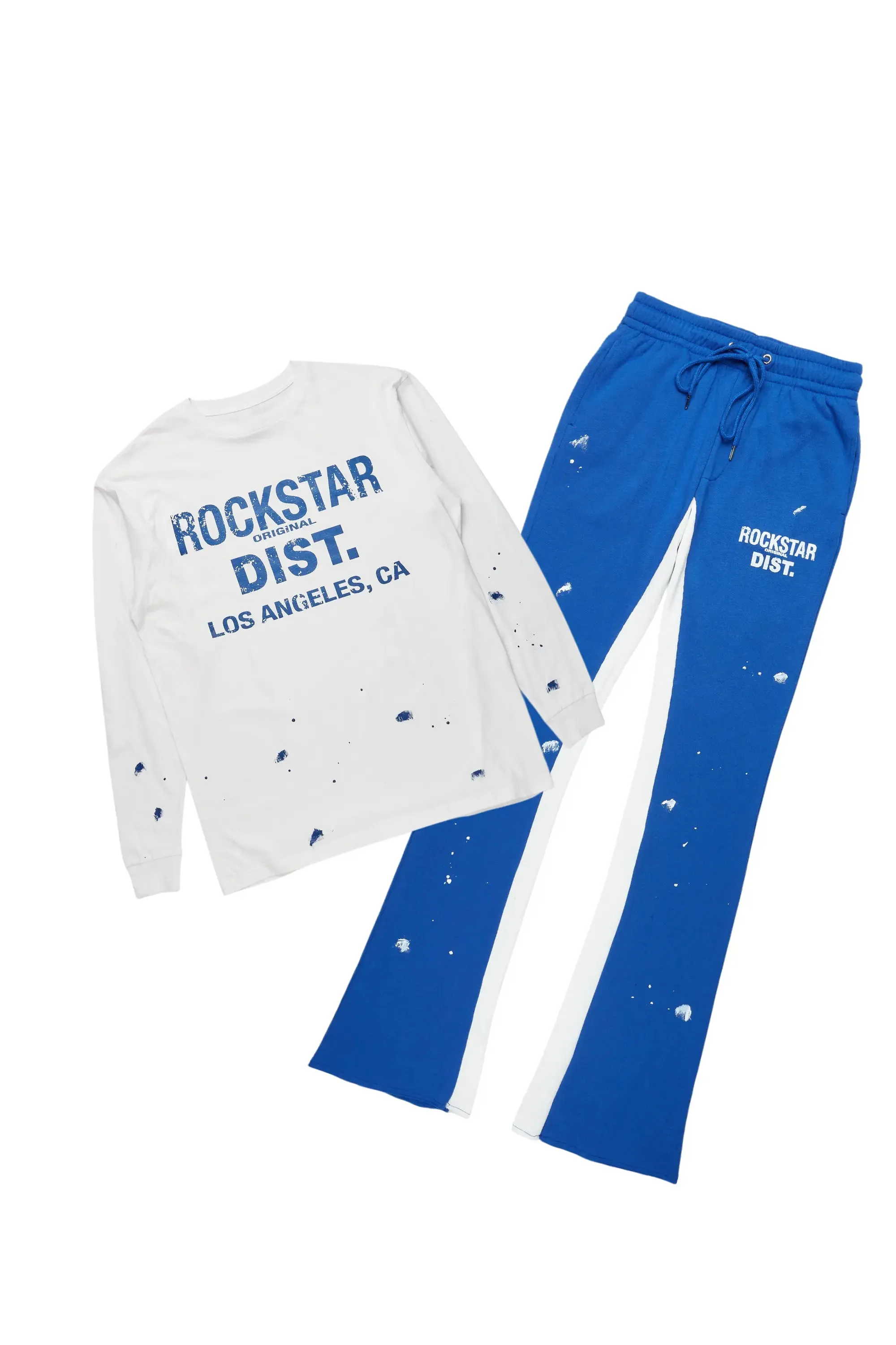Scottie White/Royal Long Sleeve T-Shirt/Baggy Pant Set sold by Rockstar Original
