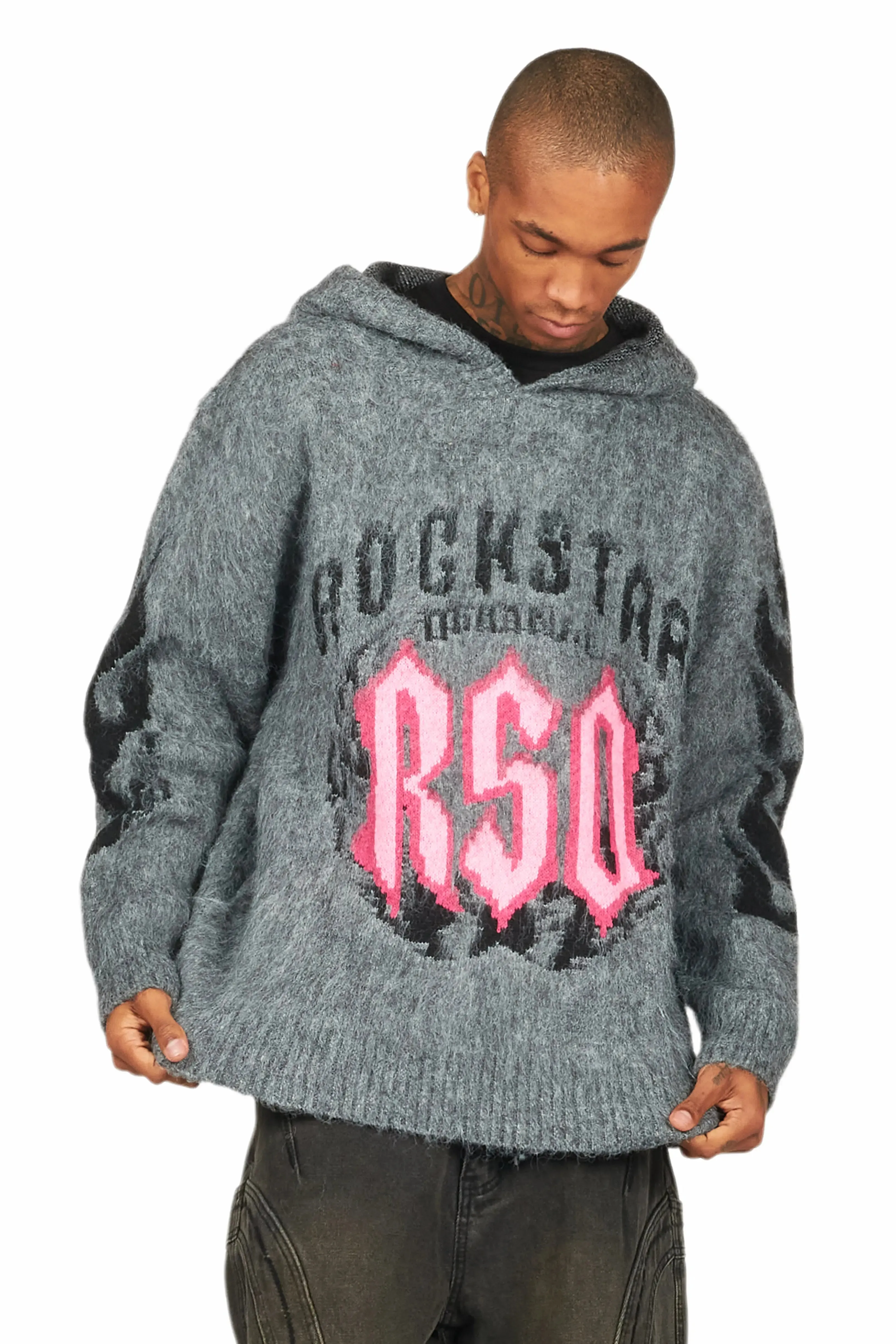 Boaz Heather Grey Graphic Hoodie sold by Rockstar Original product image thumbnail 3