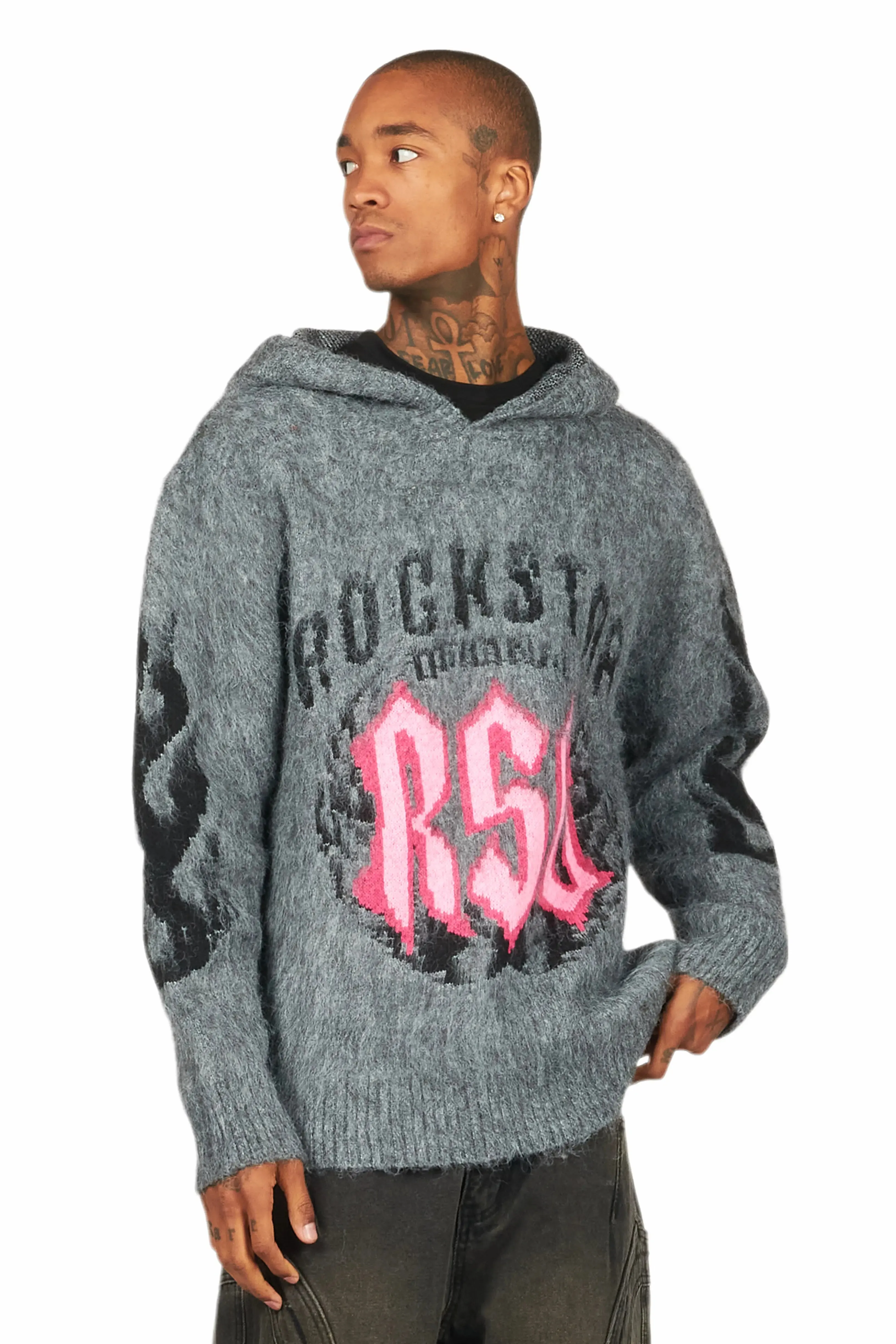 Boaz Heather Grey Graphic Hoodie sold by Rockstar Original product image thumbnail 4