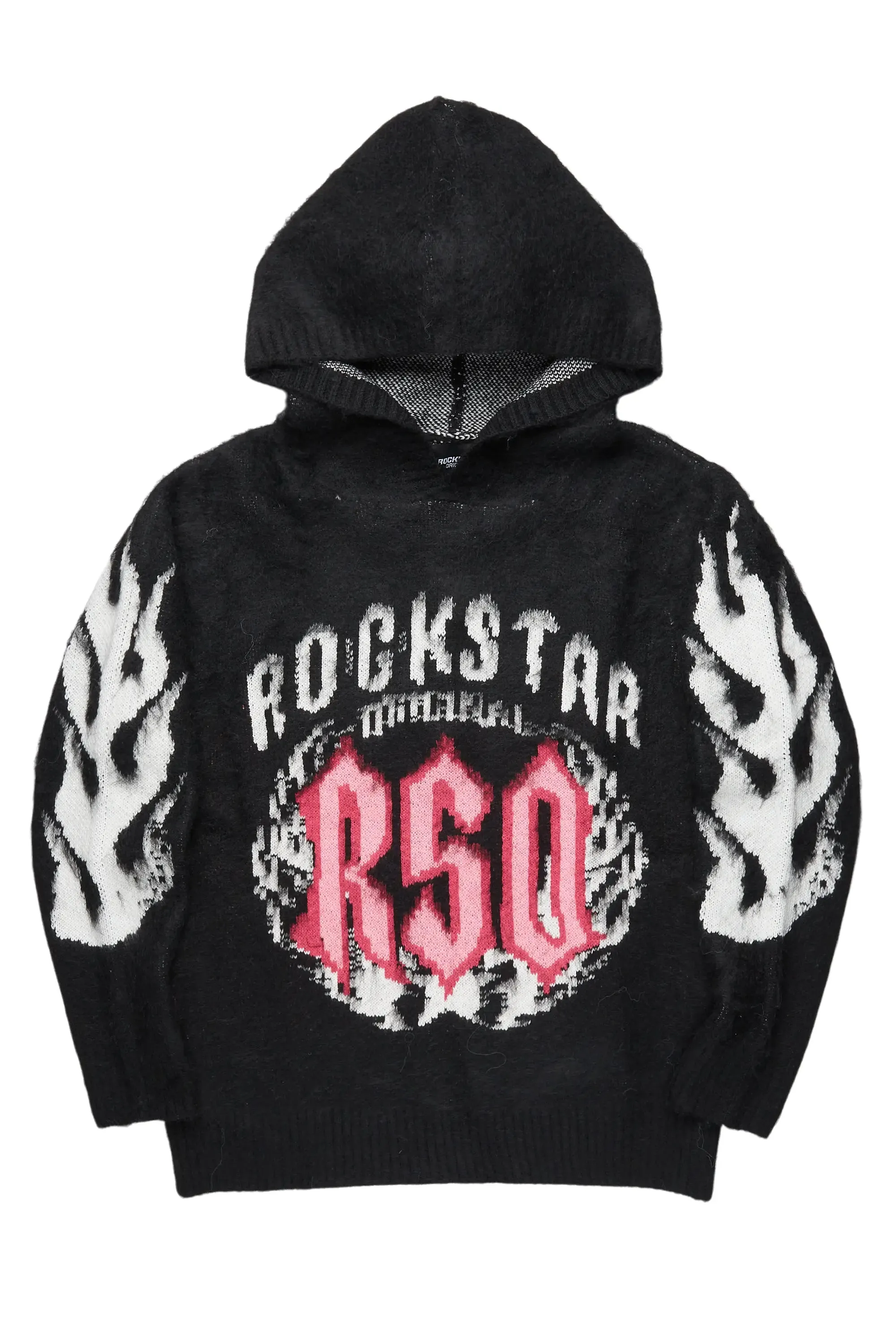 Boaz Black Graphic Mohair Hoodie sold by Rockstar Original