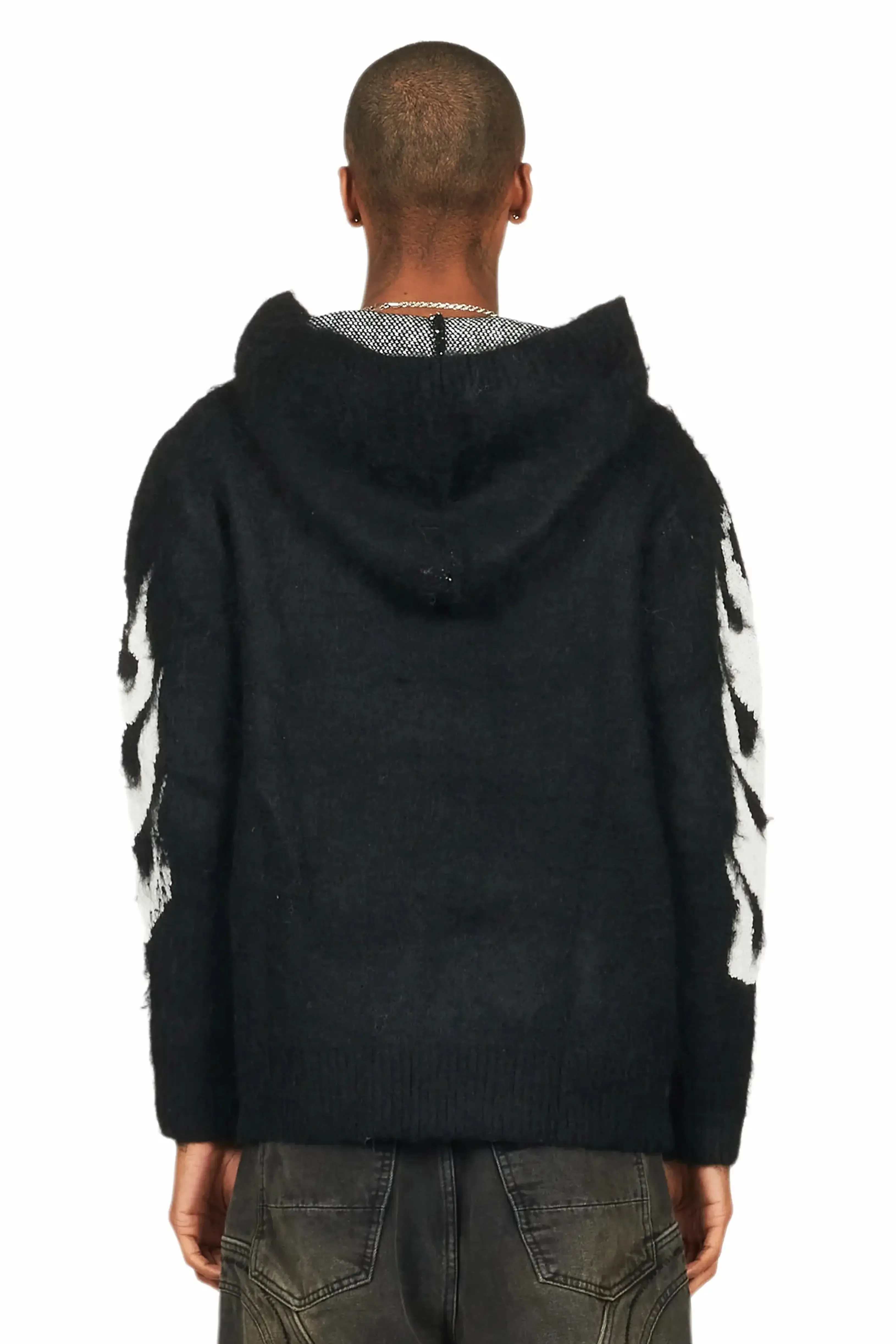 Boaz Black Graphic Mohair Hoodie sold by Rockstar Original product image thumbnail 4