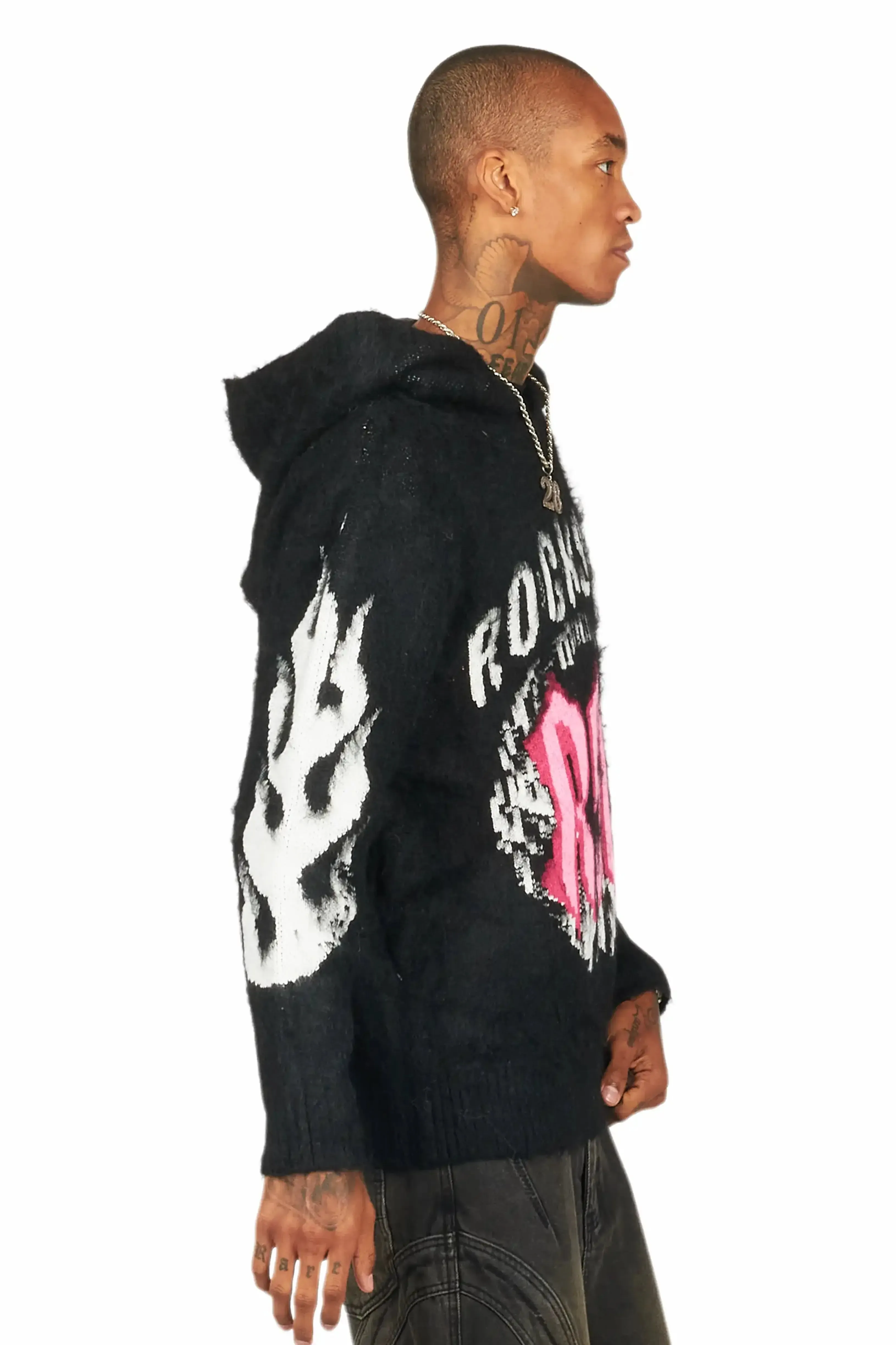 Boaz Black Graphic Mohair Hoodie sold by Rockstar Original product image thumbnail 3
