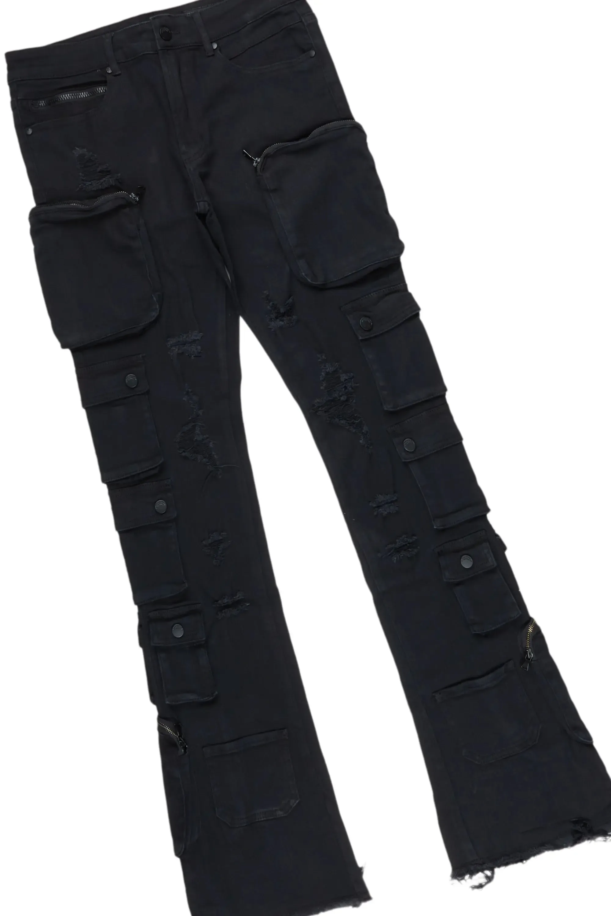 Anneso Black Hoodie/Stacked Cargo Jean Bundle sold by Rockstar Original product image thumbnail 4