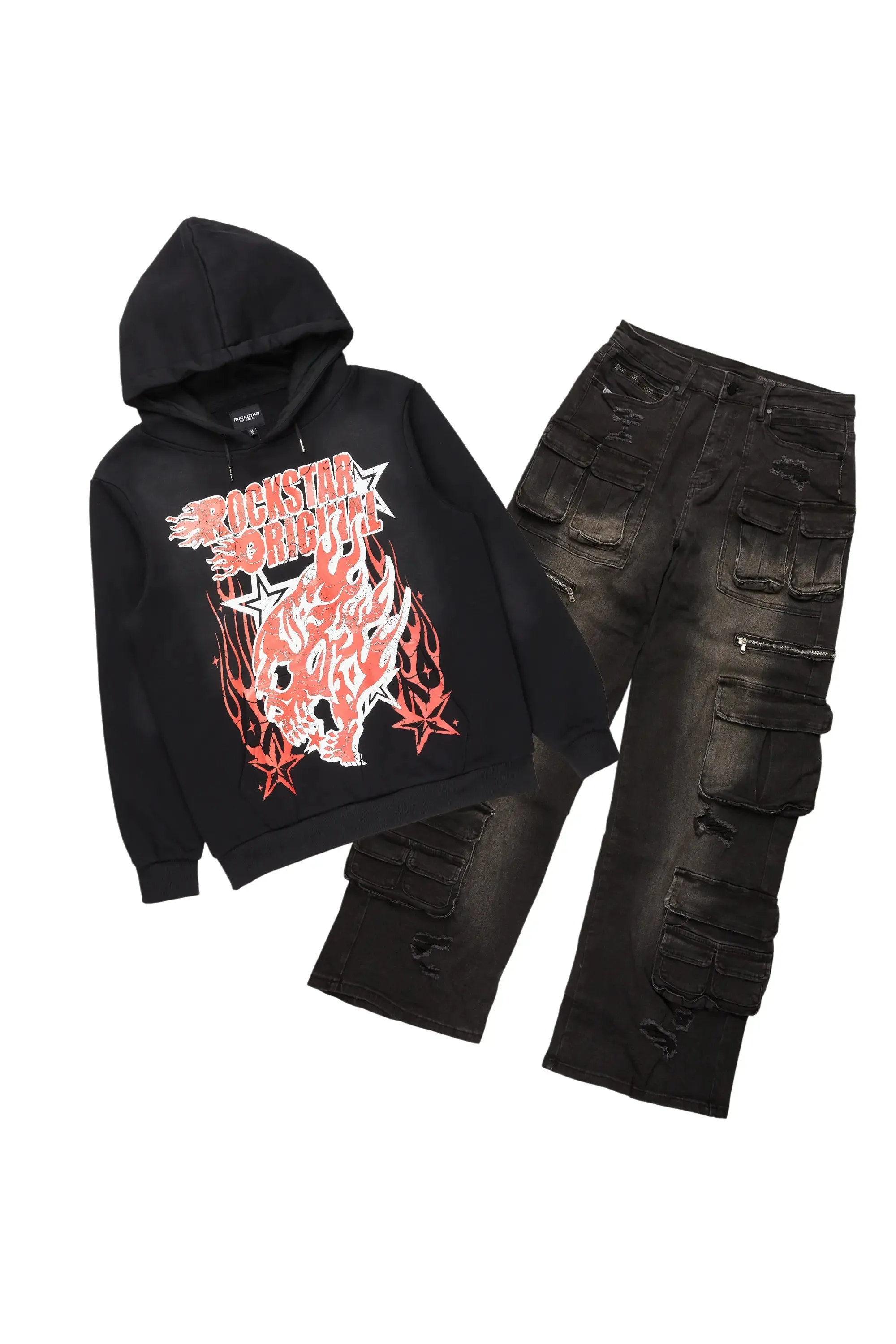 Smitty Black Hoodie/Baggy Fit Jean Bundle sold by Rockstar Original