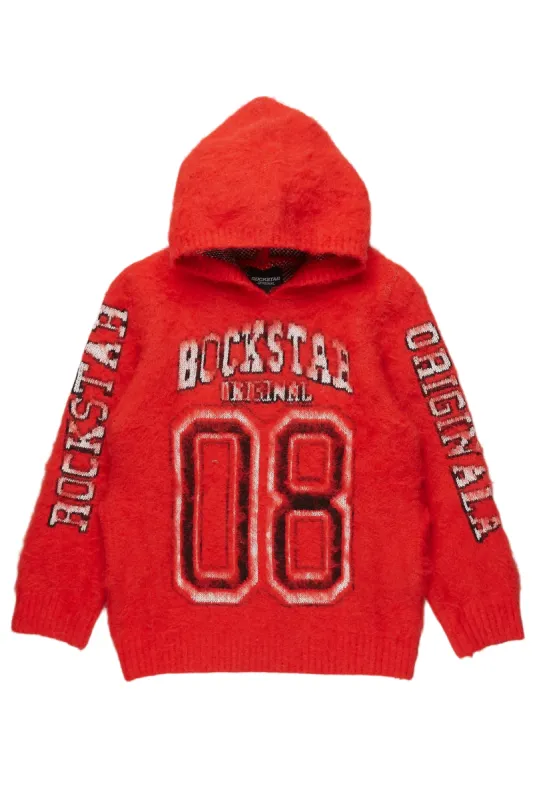 Girls Fields Red Graphic Mohair Hoodie sold by Rockstar Original
