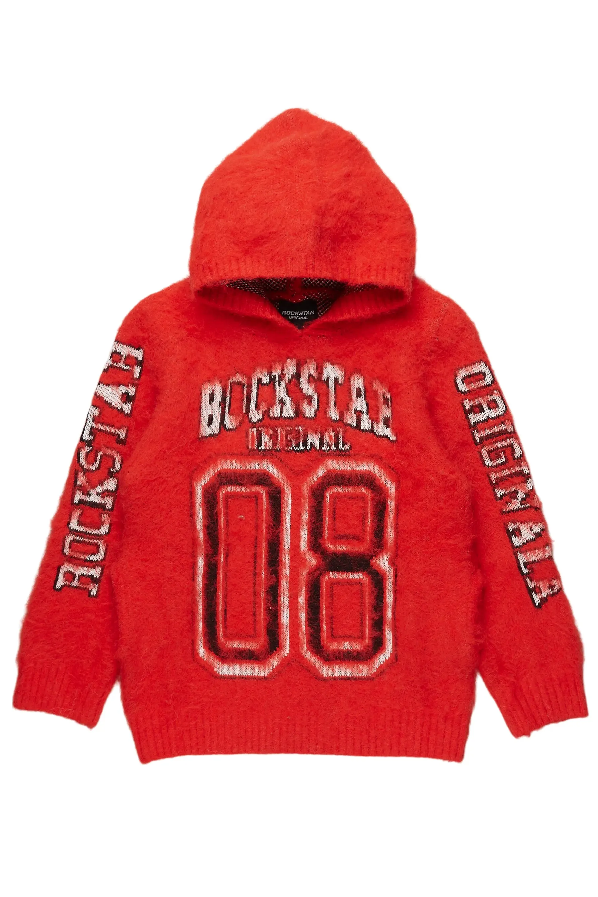 Boys Fields Red Graphic Mohair Hoodie sold by Rockstar Original