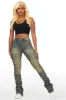 Vicky Tinted Dark Wash Rhinestone Super Stacked Jean sold by Rockstar Original