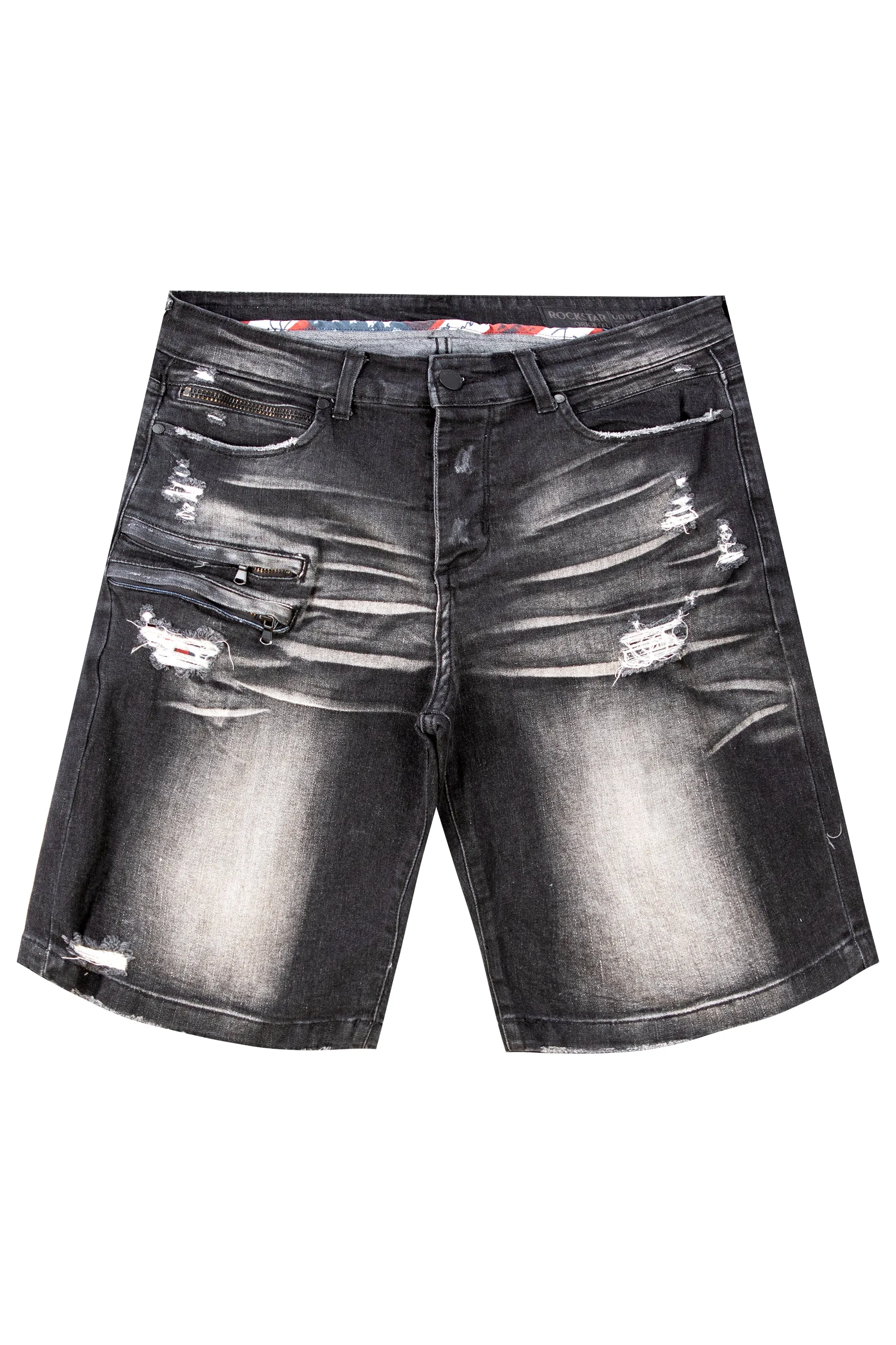 Treyton Wash Denim Short- Grey sold by Rockstar Original