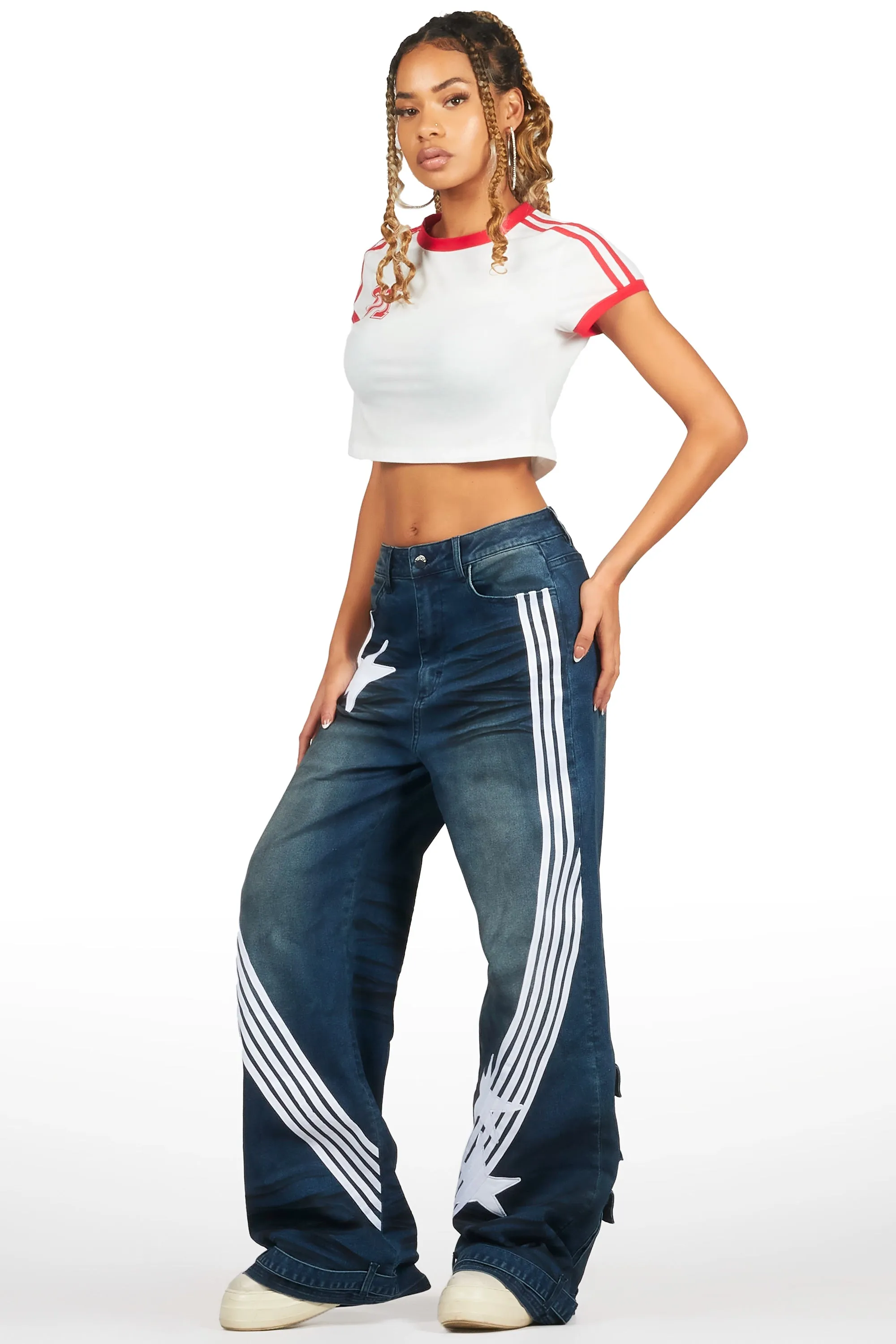 Jeanine White Crop T-Shirt sold by Rockstar Original product image thumbnail 3
