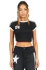 Jeanine Black Crop T-Shirt sold by Rockstar Original