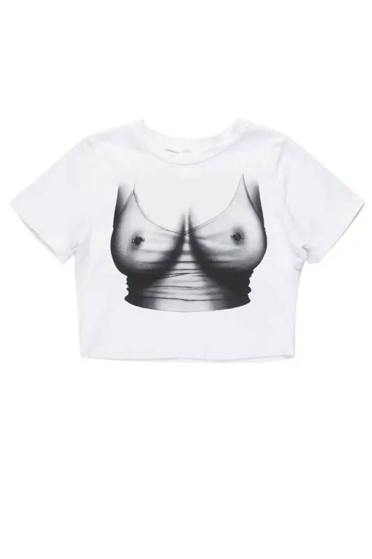 Shawntia White Crop T-Shirt sold by Rockstar Original