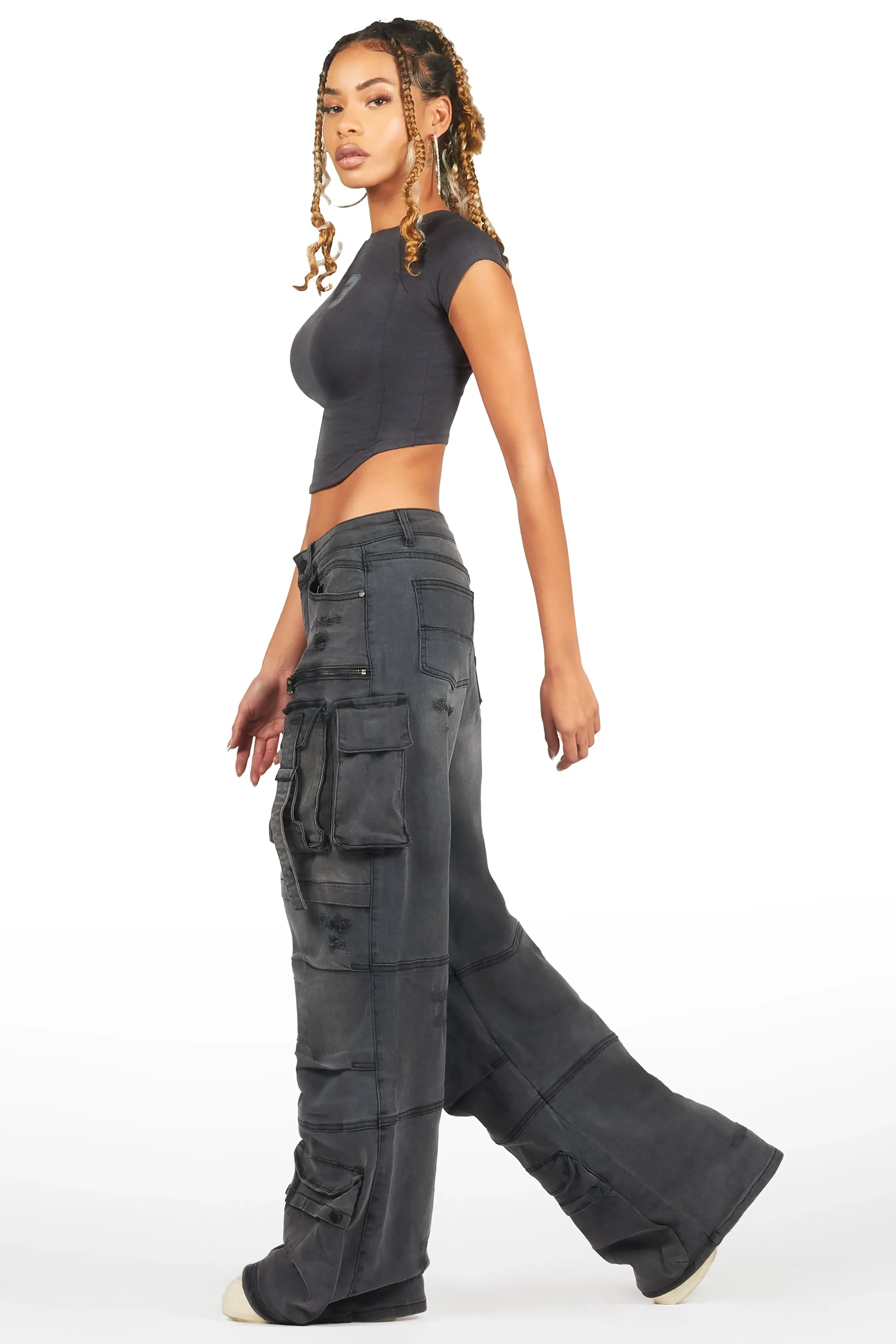 Kaisyna Black Crop T-Shirt sold by Rockstar Original product image thumbnail 3