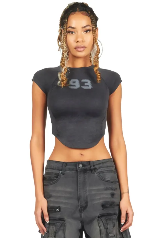 Kaisyna Black Crop T-Shirt sold by Rockstar Original