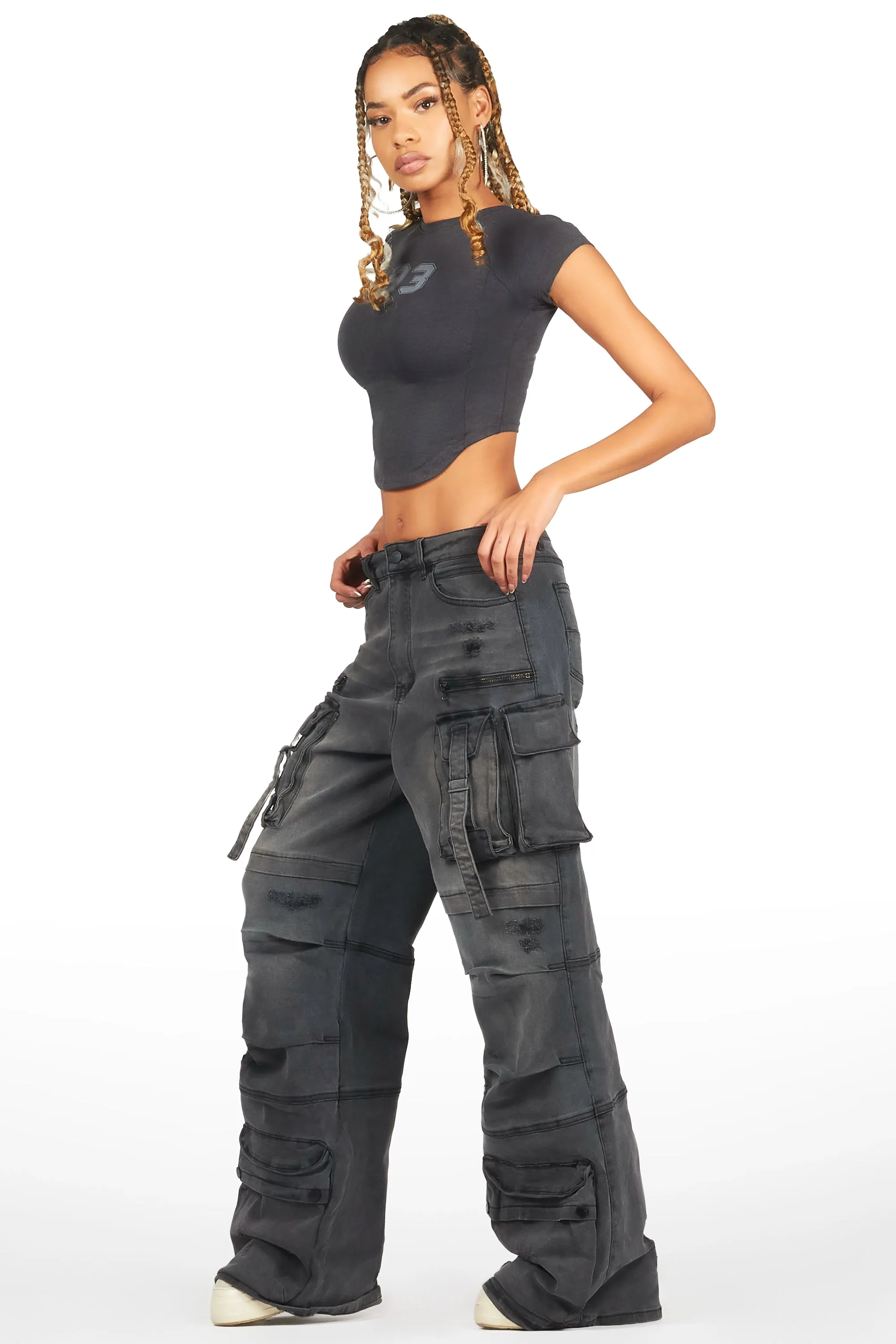 Kaisyna Black Crop T-Shirt sold by Rockstar Original product image thumbnail 2