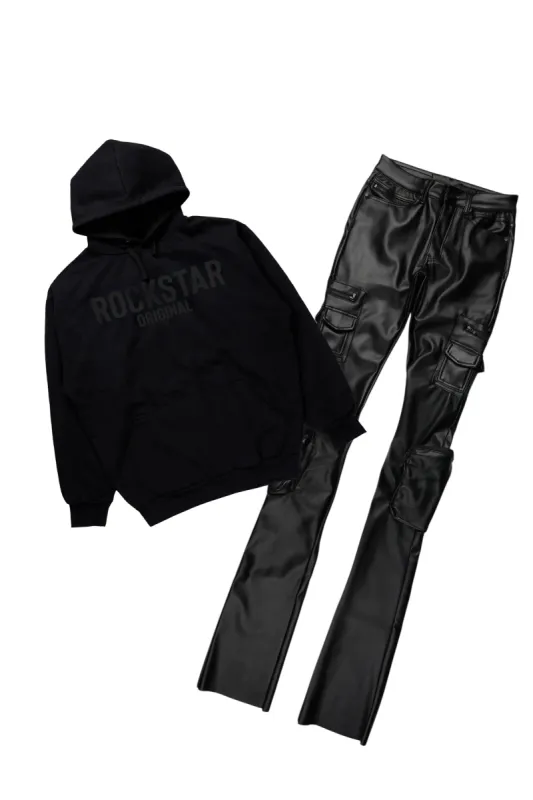 Sana Hoodie/Super Stacked Flare PU Jean Bundle sold by Rockstar Original