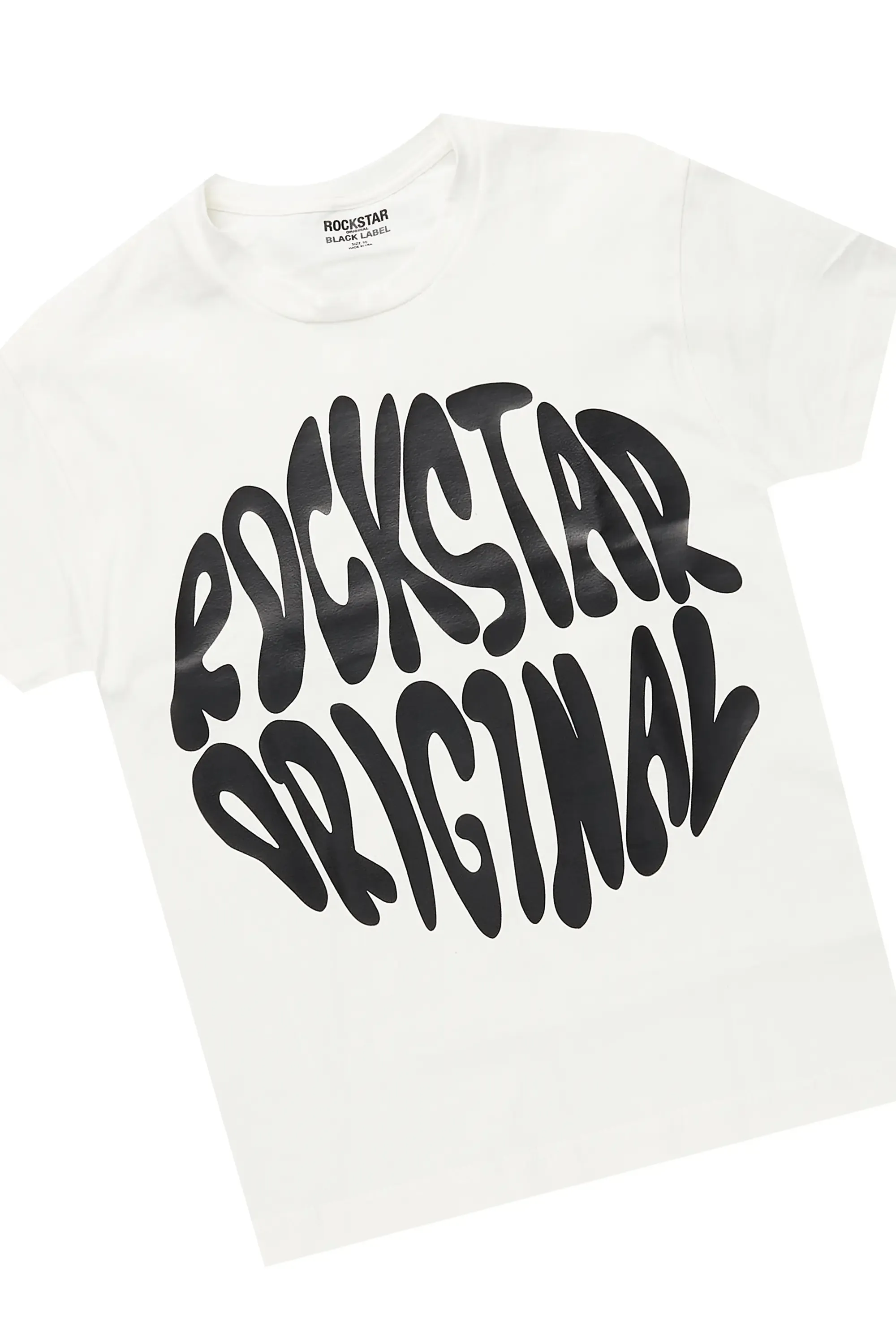 Boys Thierry White T-Shirt/Stacked Flare Jean Set sold by Rockstar Original product image thumbnail 2