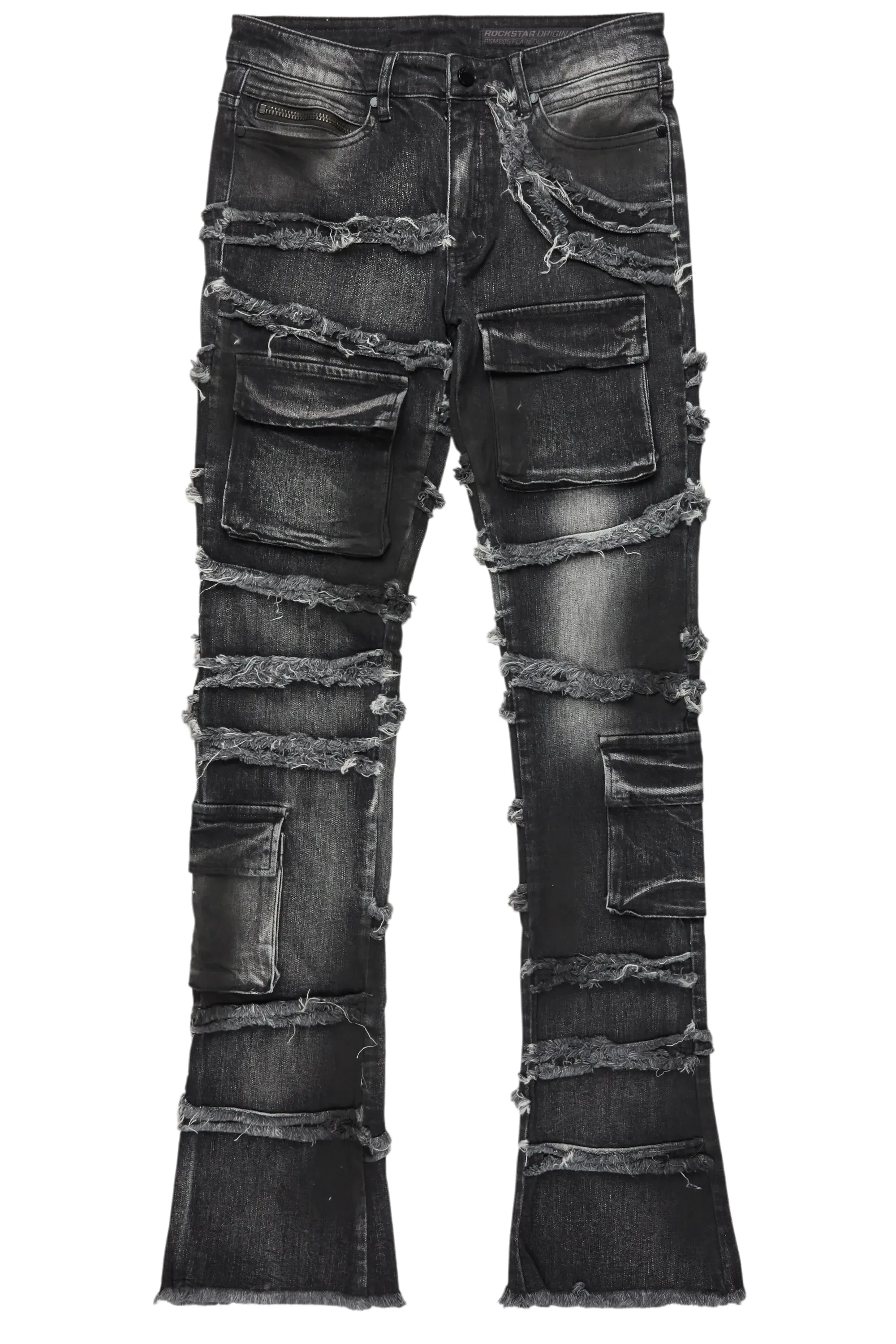 Yves Black Stacked Flare Cargo Jean sold by Rockstar Original product image thumbnail 2