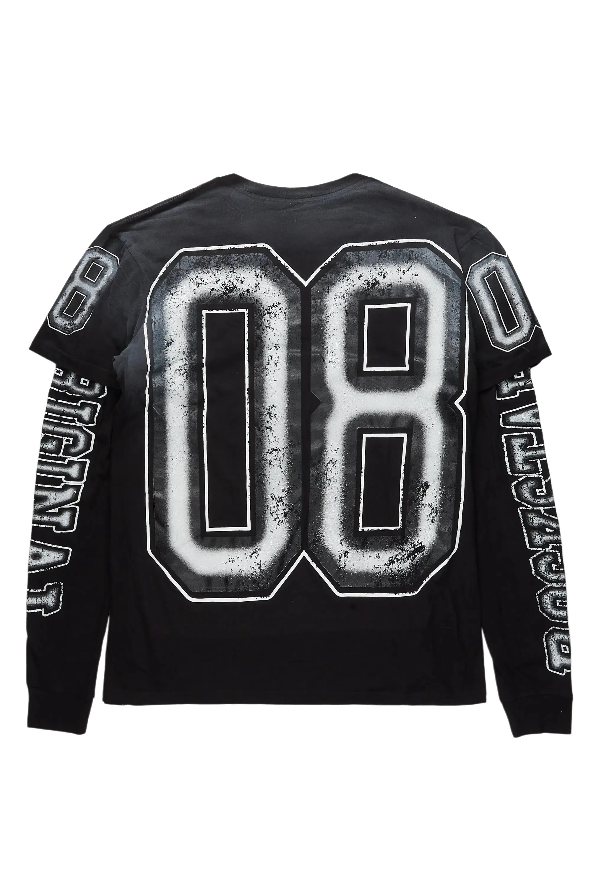 Fields Black/White Double Layer Long Sleeve Graphic T-Shirt sold by Rockstar Original product image thumbnail 3