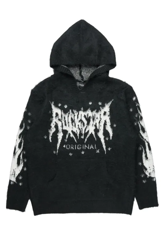 Evelyn Black Graphic Mohair Hoodie sold by Rockstar Original