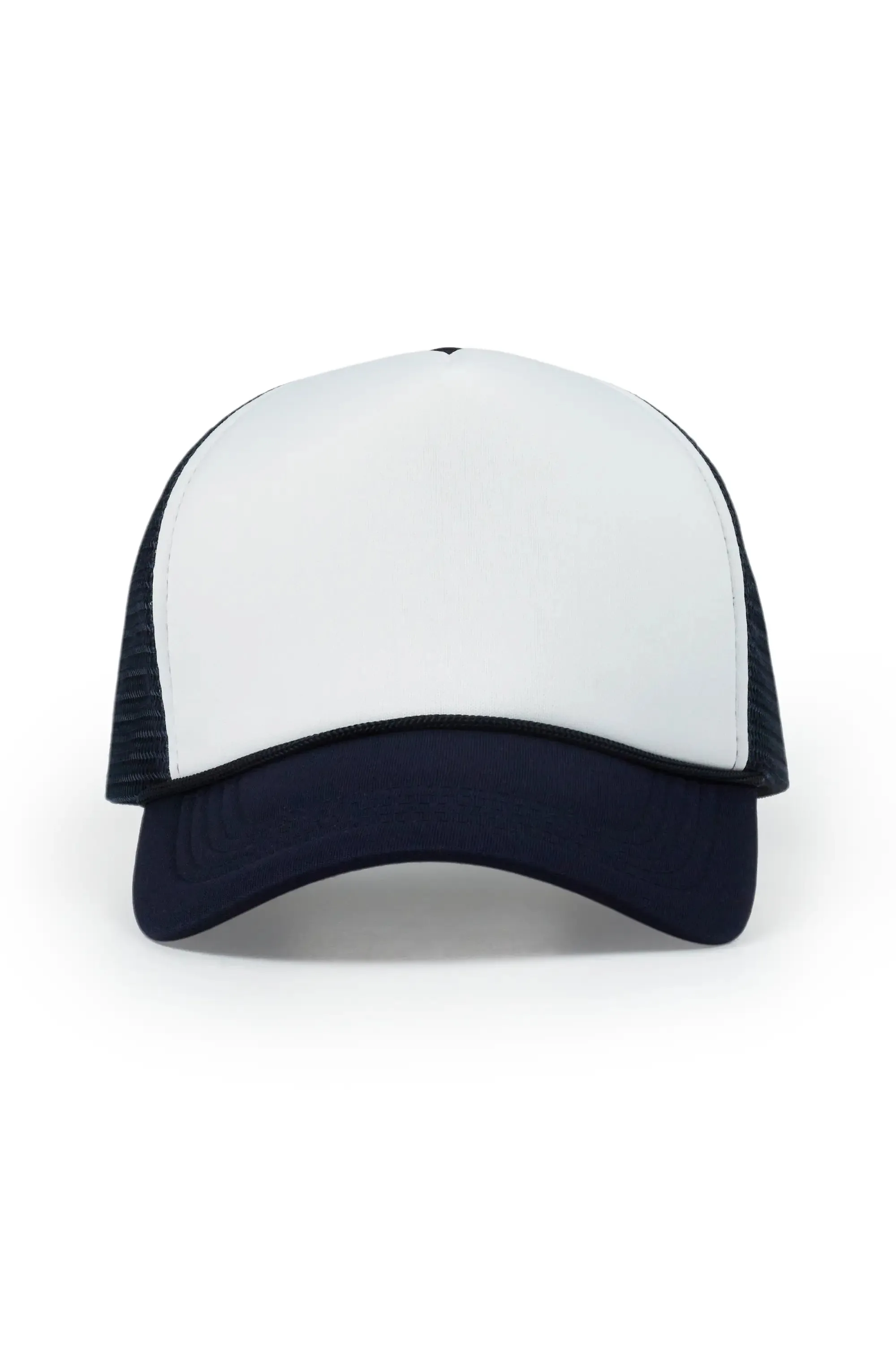 Womens White/Navy Basic Trucker Hat sold by Rockstar Original
