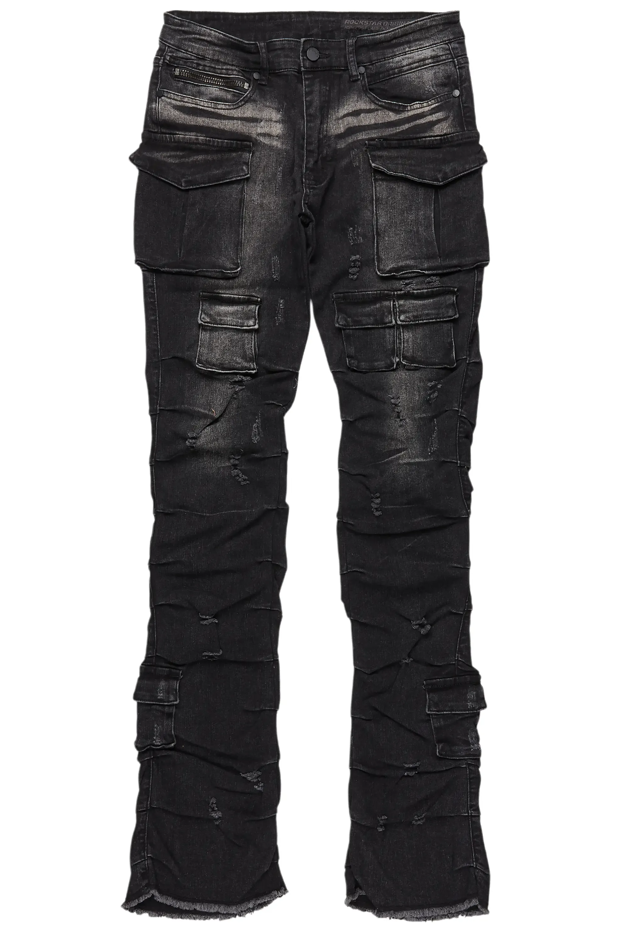 Gentry Dark Grey Wash Stacked Flare Jean sold by Rockstar Original product image thumbnail 2