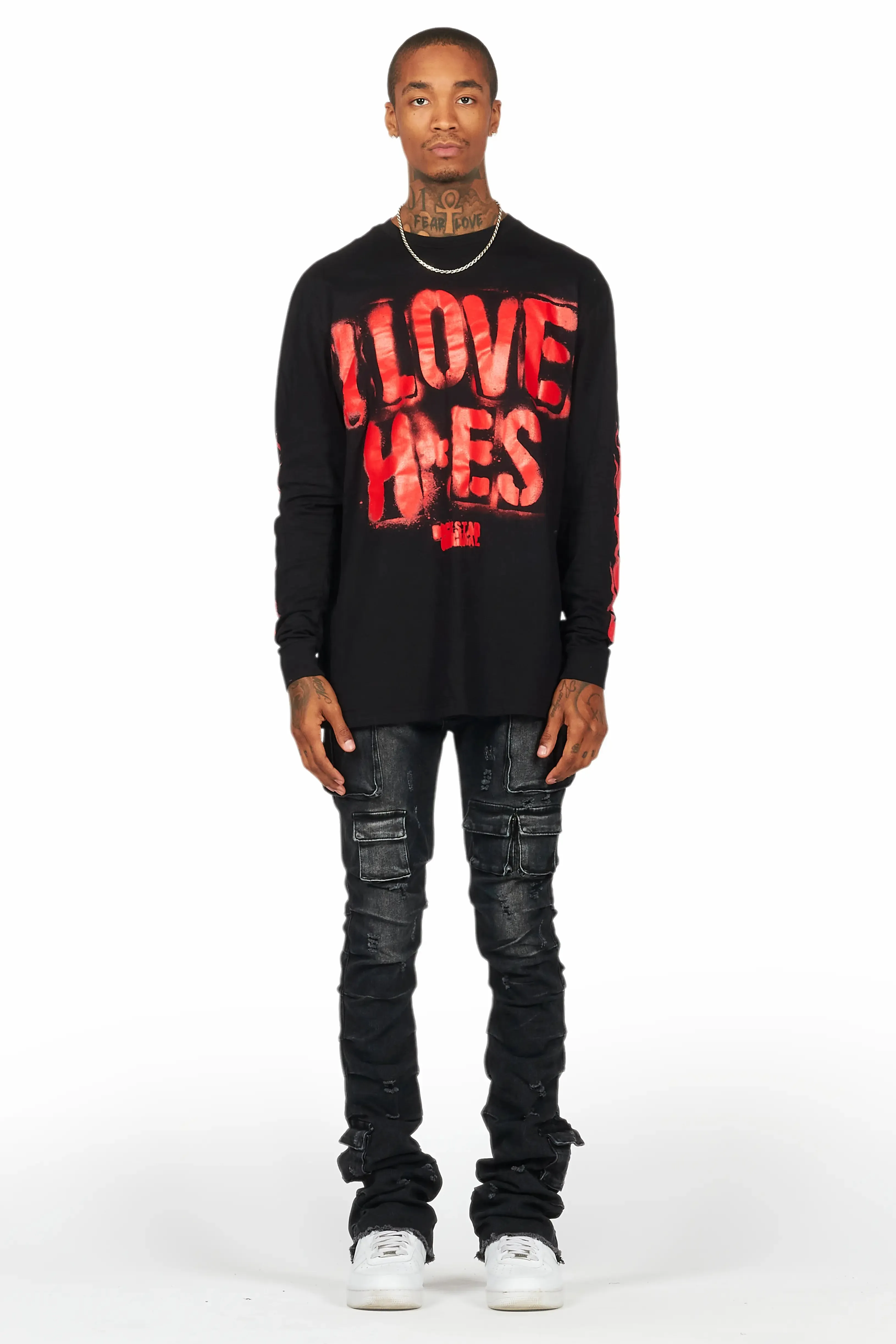 Gentry Dark Grey Wash Stacked Flare Jean sold by Rockstar Original product image thumbnail 3