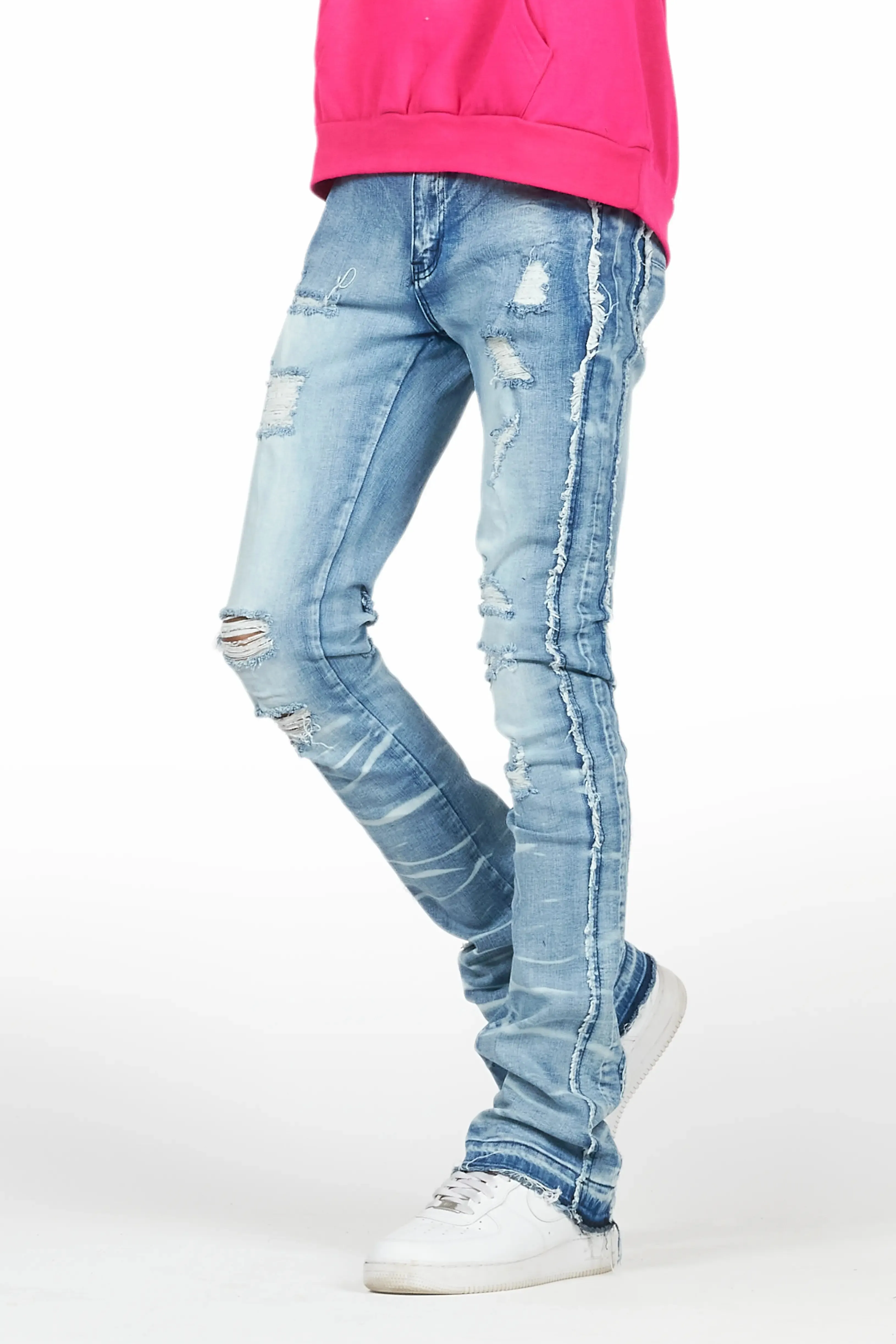 Rugged Blue Stacked Flare Jean sold by Rockstar Original