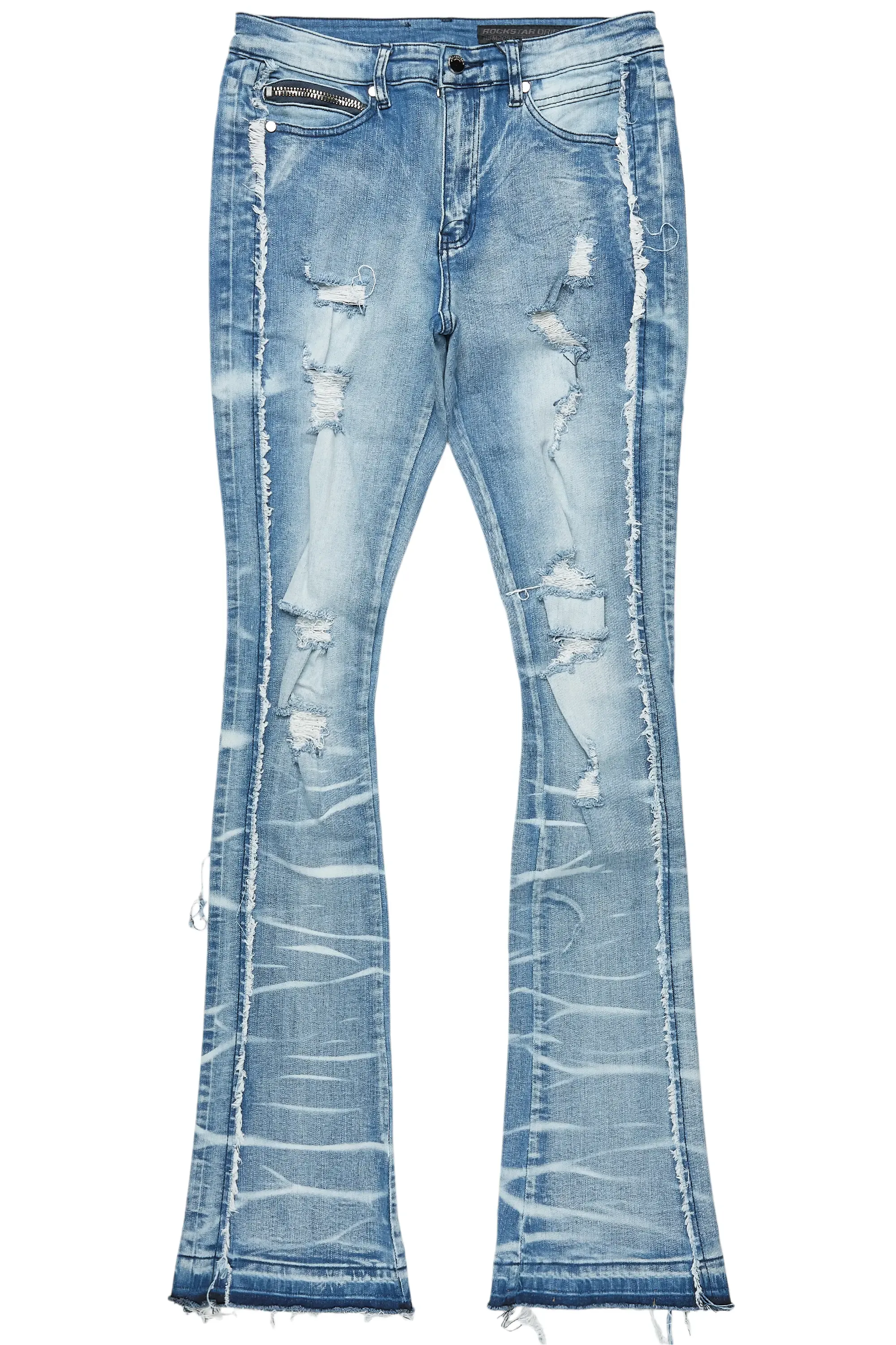 Rugged Blue Stacked Flare Jean sold by Rockstar Original product image thumbnail 2