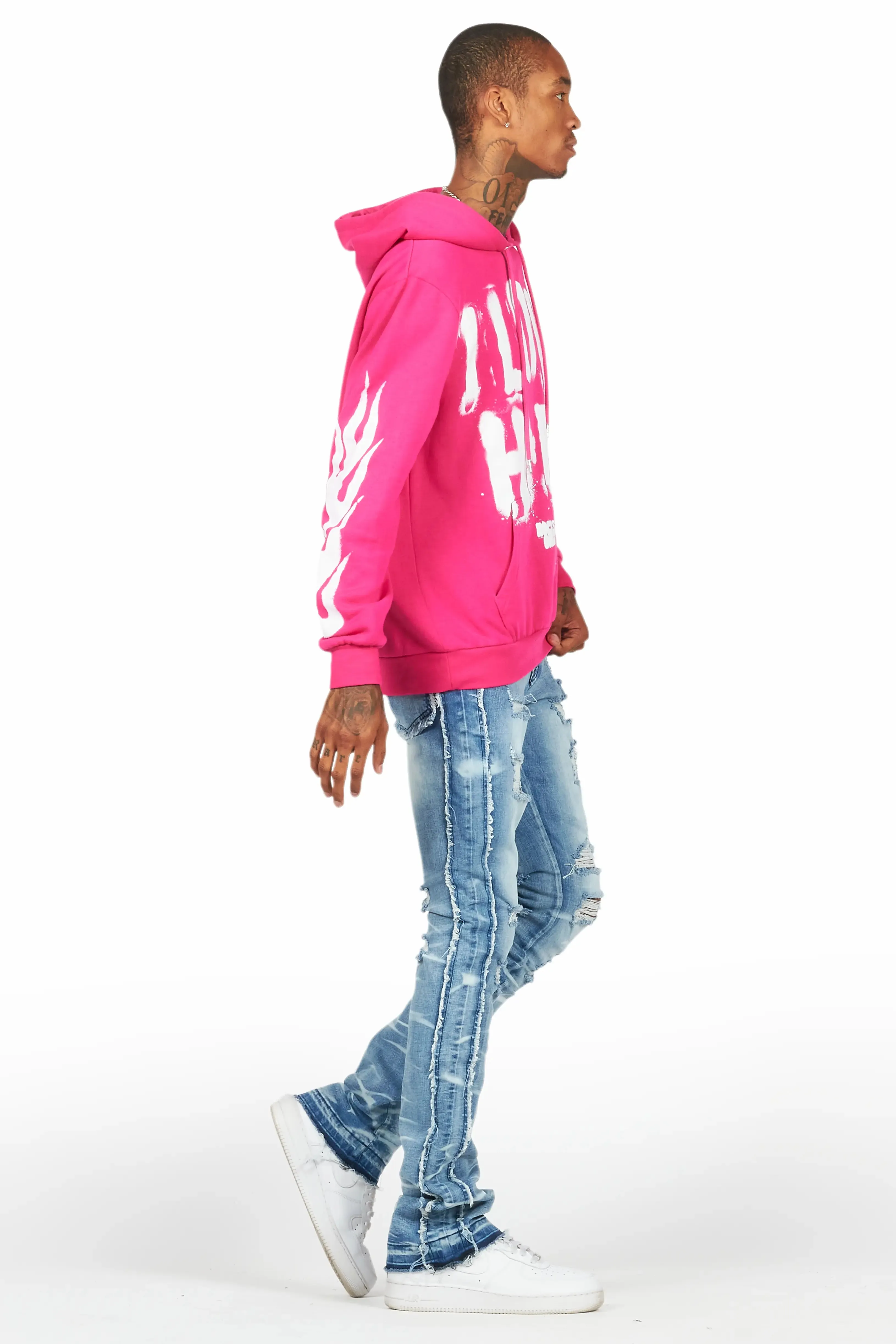 Rugged Blue Stacked Flare Jean sold by Rockstar Original product image thumbnail 4