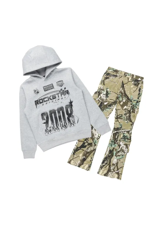 Boys Amos Grey Hoodie/Stacked Flare Jean Set sold by Rockstar Original