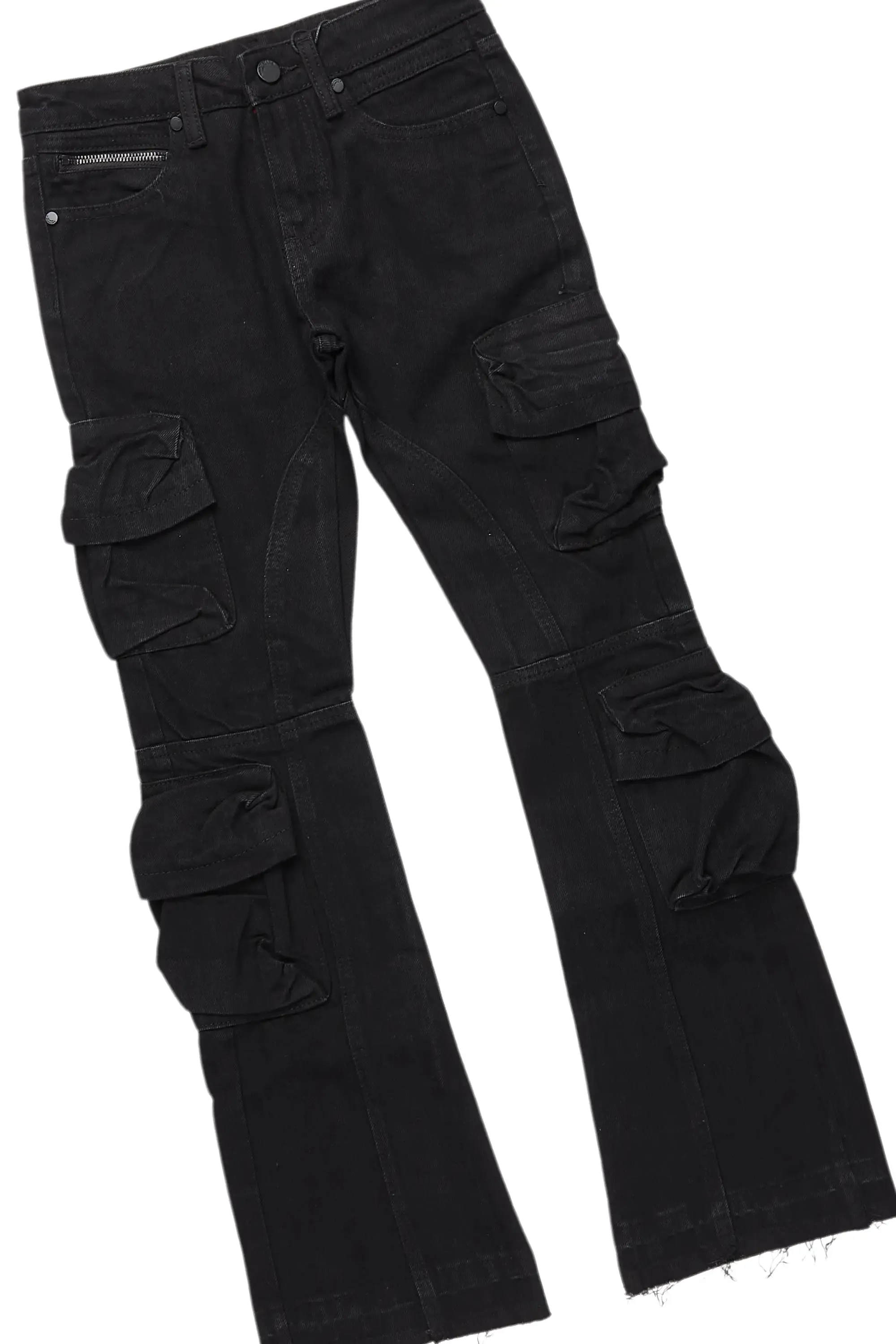 Boys Beau Black Hoodie/Stacked Flare Jean Set sold by Rockstar Original product image thumbnail 3