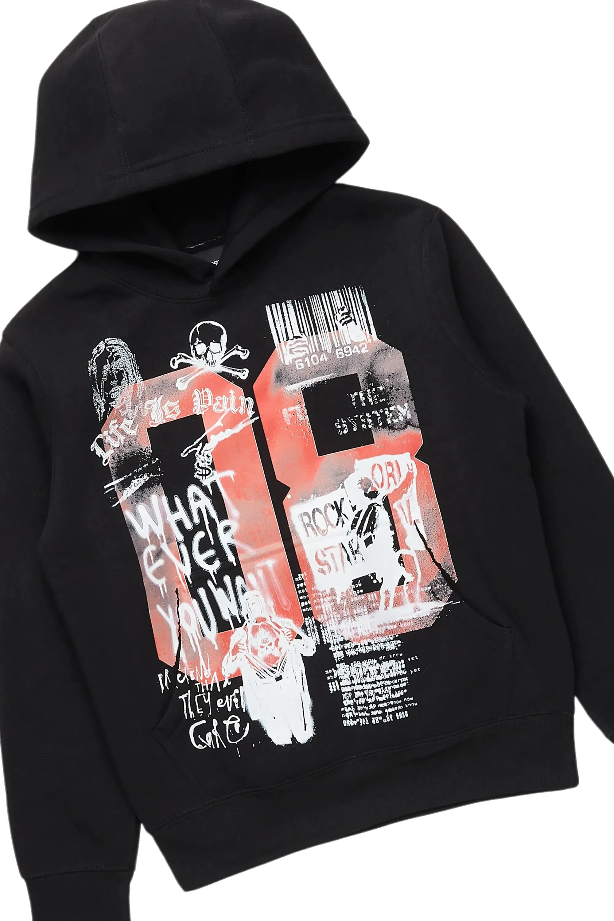 Boys Beau Black Hoodie/Stacked Flare Jean Set sold by Rockstar Original product image thumbnail 2