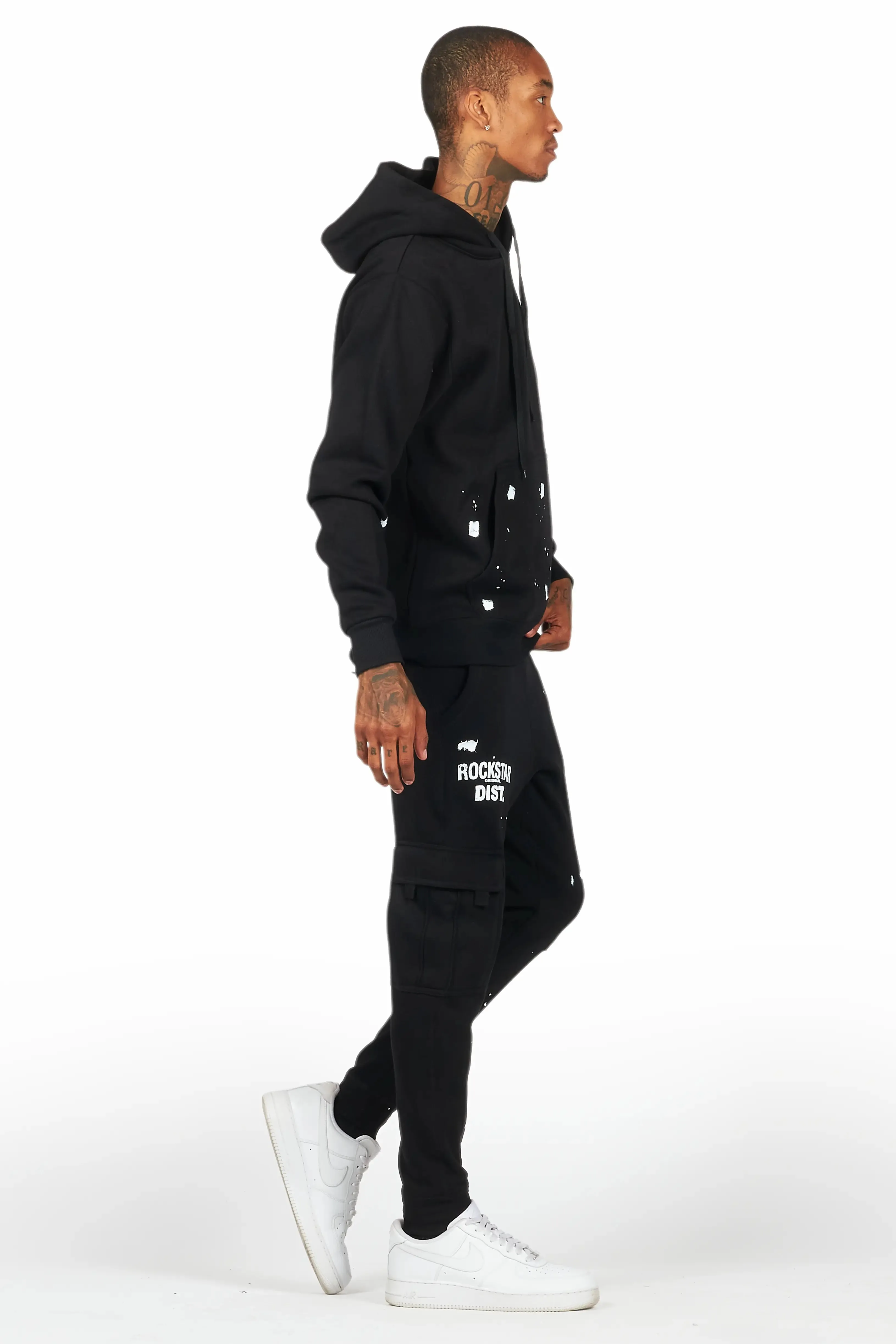 Raffer Black Hoodie/Jogger Cargo Sweat Pant Set sold by Rockstar Original product image thumbnail 3