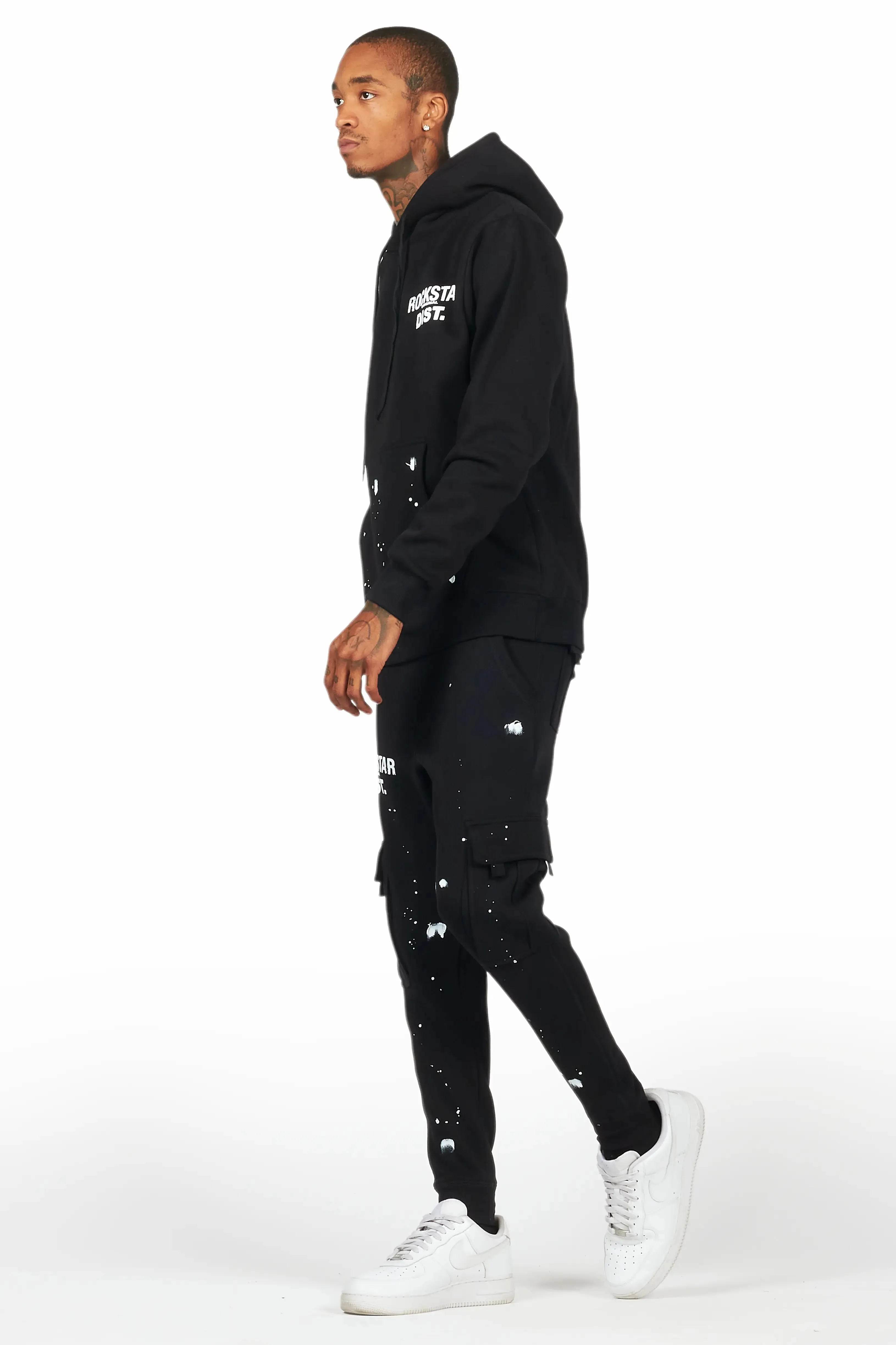 Raffer Black Hoodie/Jogger Cargo Sweat Pant Set sold by Rockstar Original product image thumbnail 5